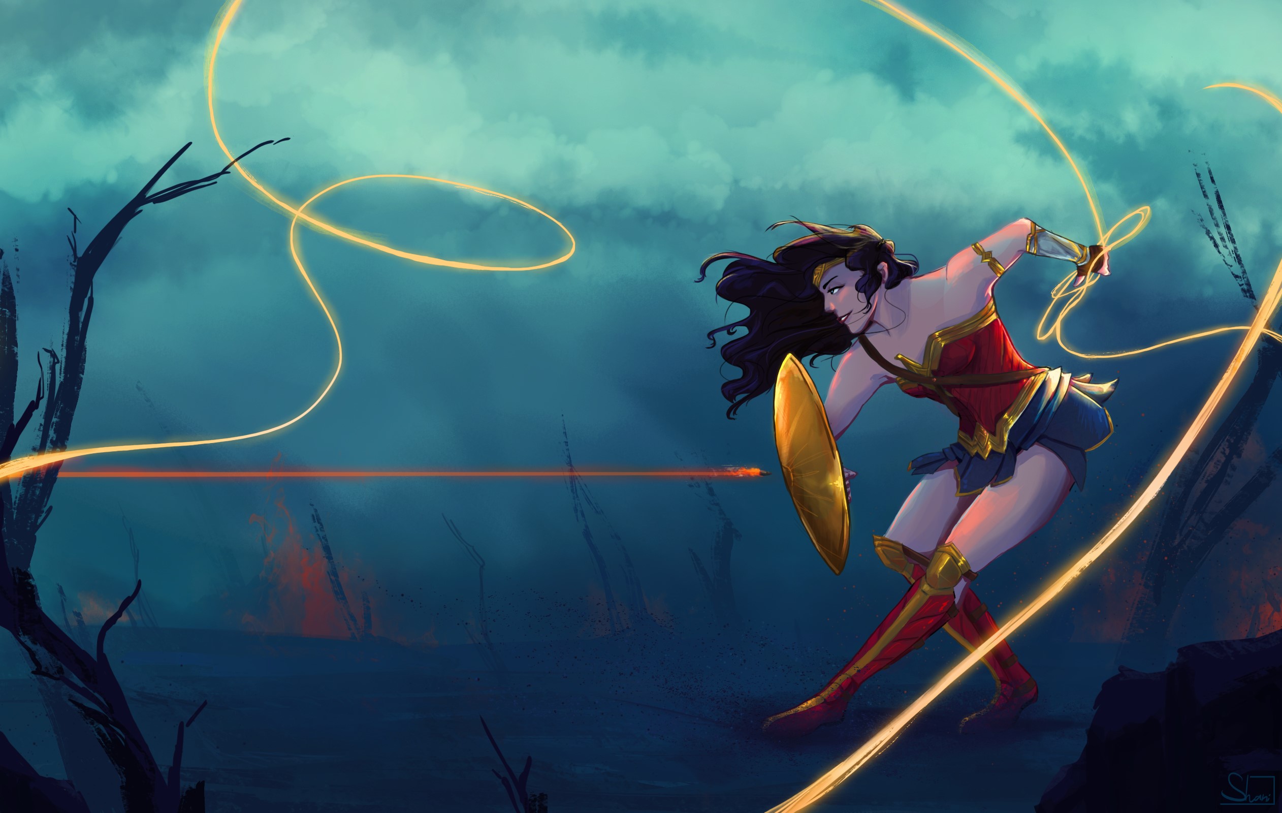wonder woman, hd, superheroes, artist, artwork, deviantart, digital art, HD Wallpaper