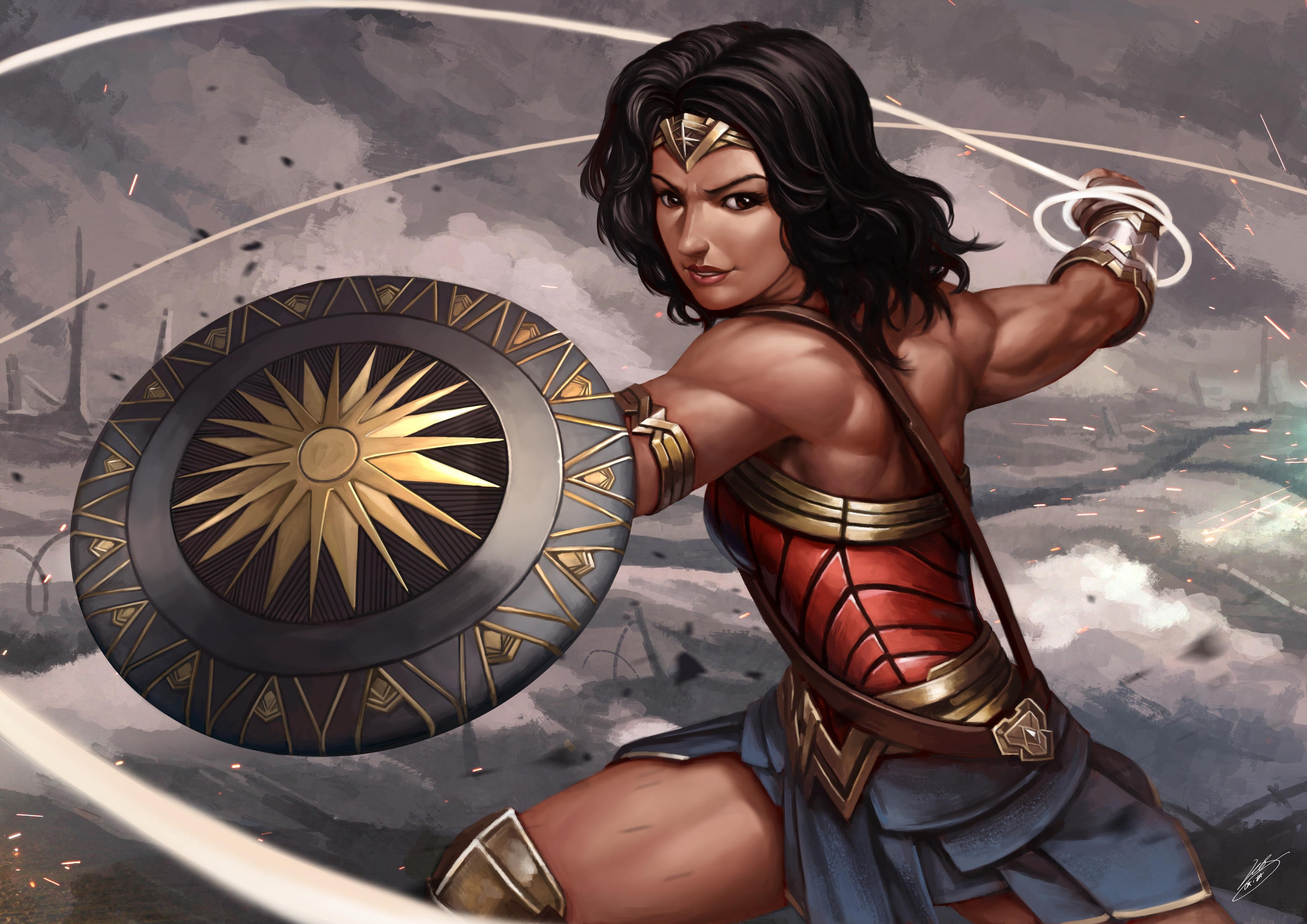 wonder woman, hd, superheroes, artist, artwork, digital art, deviantart, HD Wallpaper