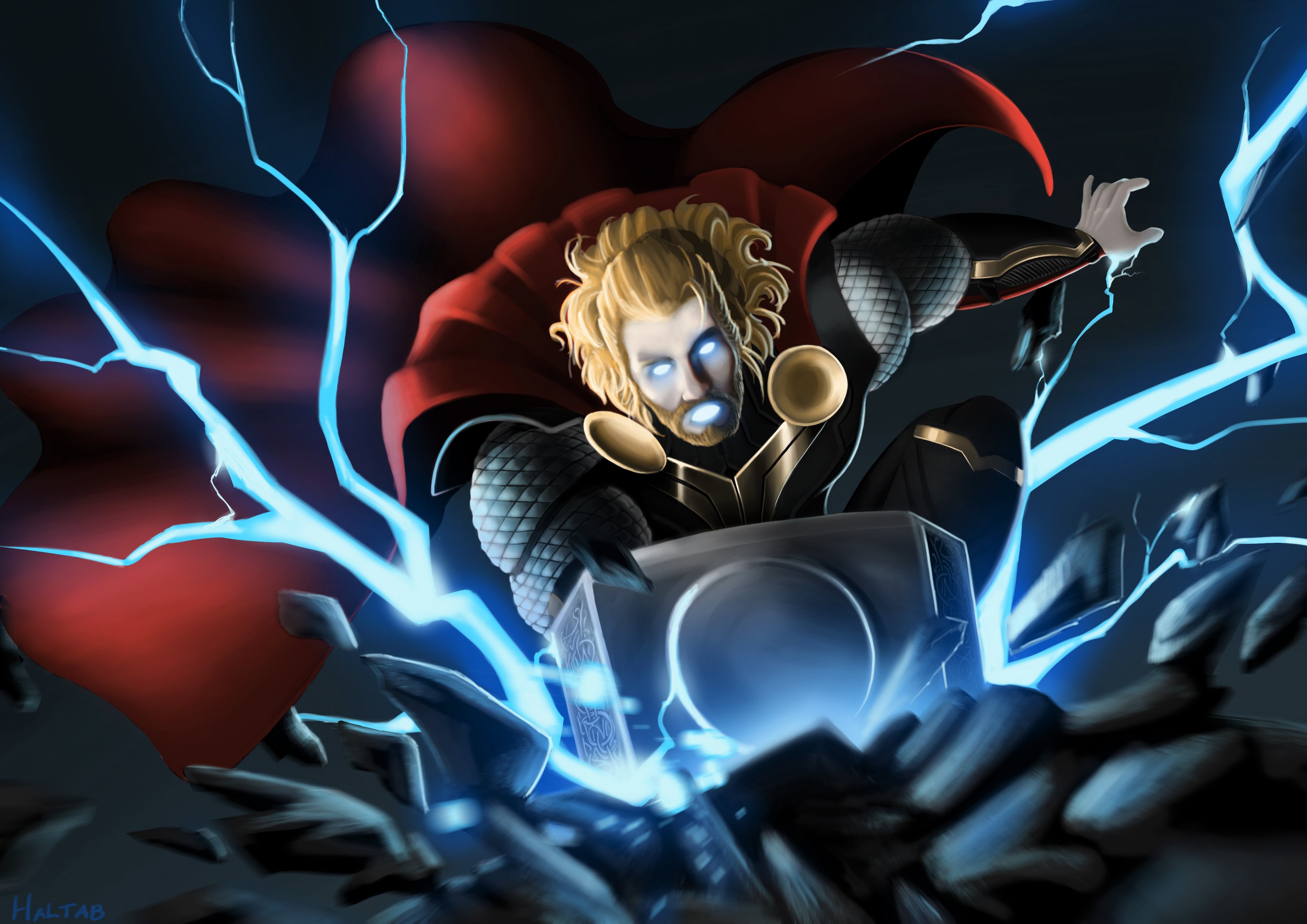 thor, hd, superheroes, artwork, digital art, deviantart, HD Wallpaper
