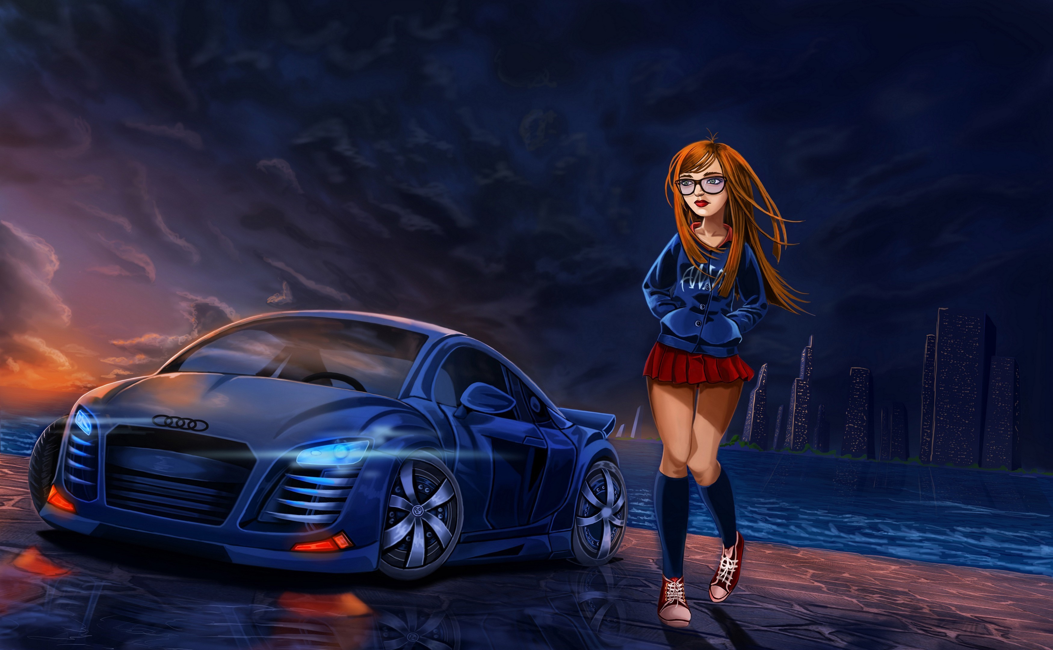 audi, artist, artwork, digital art, hd, 4k, HD Wallpaper