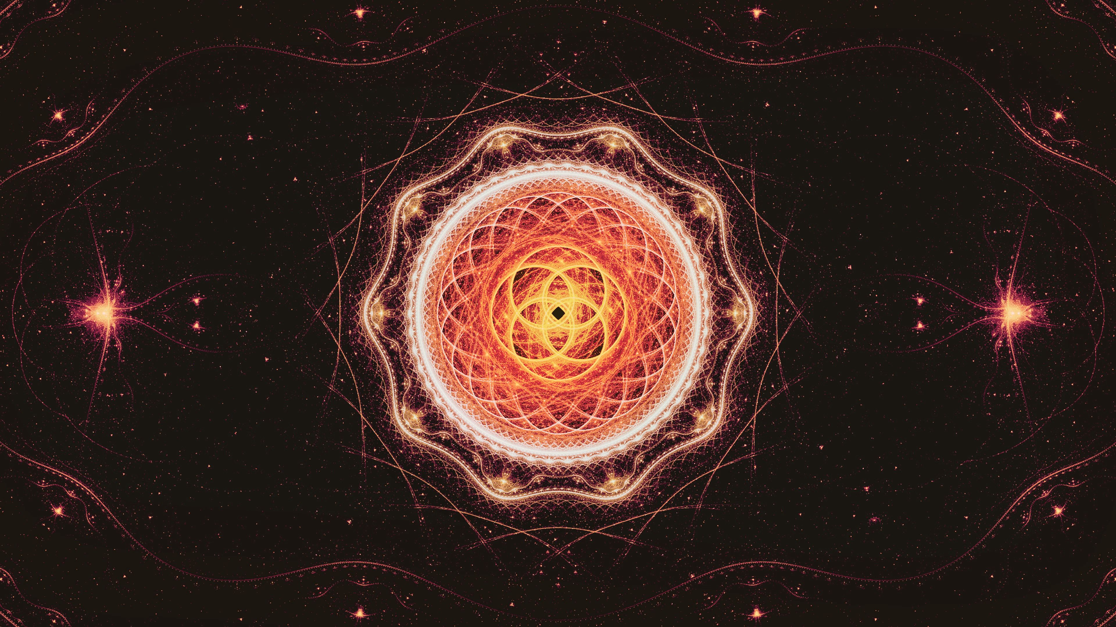 fractal, pattern, tangled, mandala, abstraction, 4k, HD Wallpaper