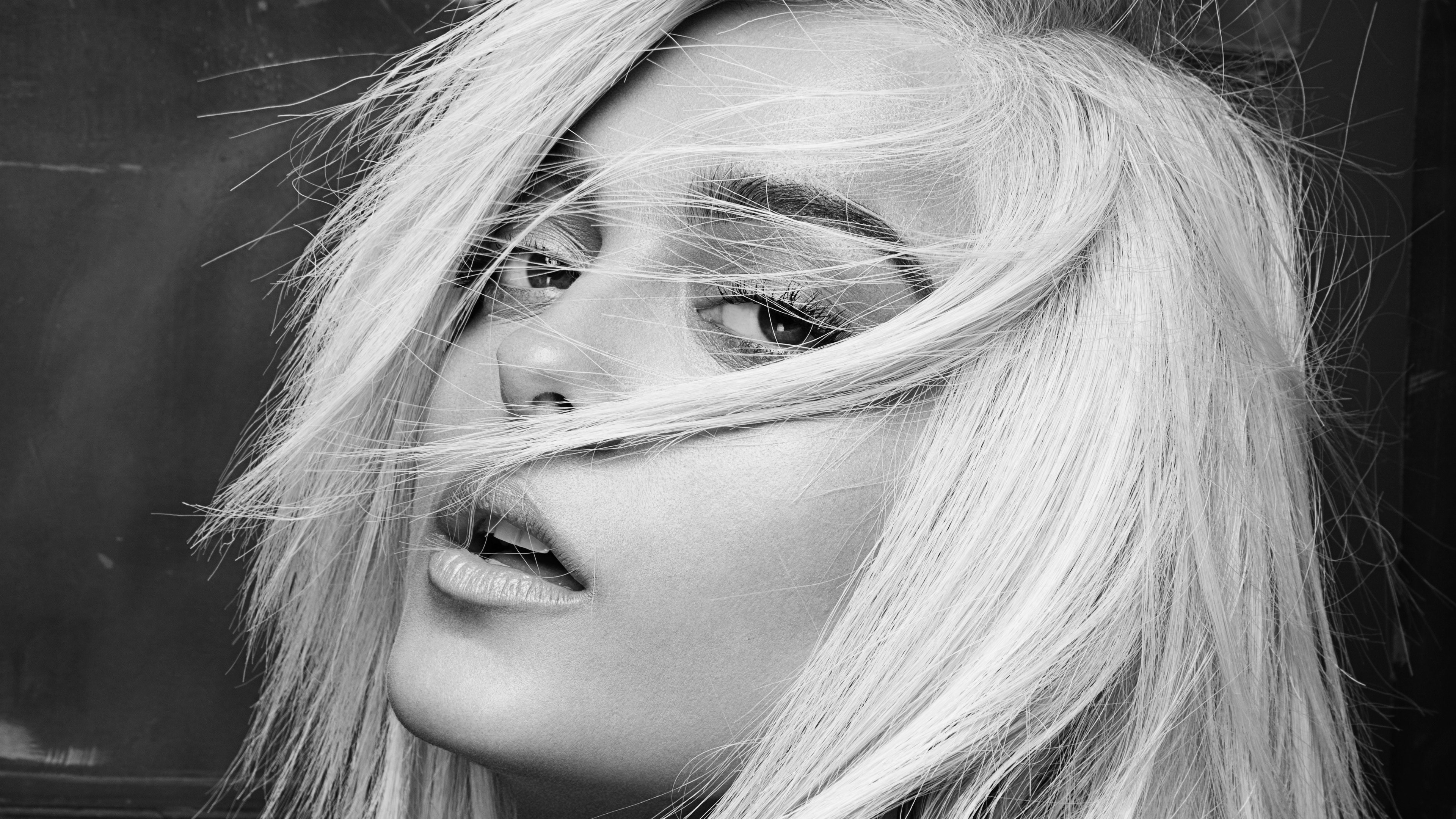 bebe rexha, music, celebrities, girls, hd, monochrome, black and white, 4k, portrait, closeup, HD Wallpaper