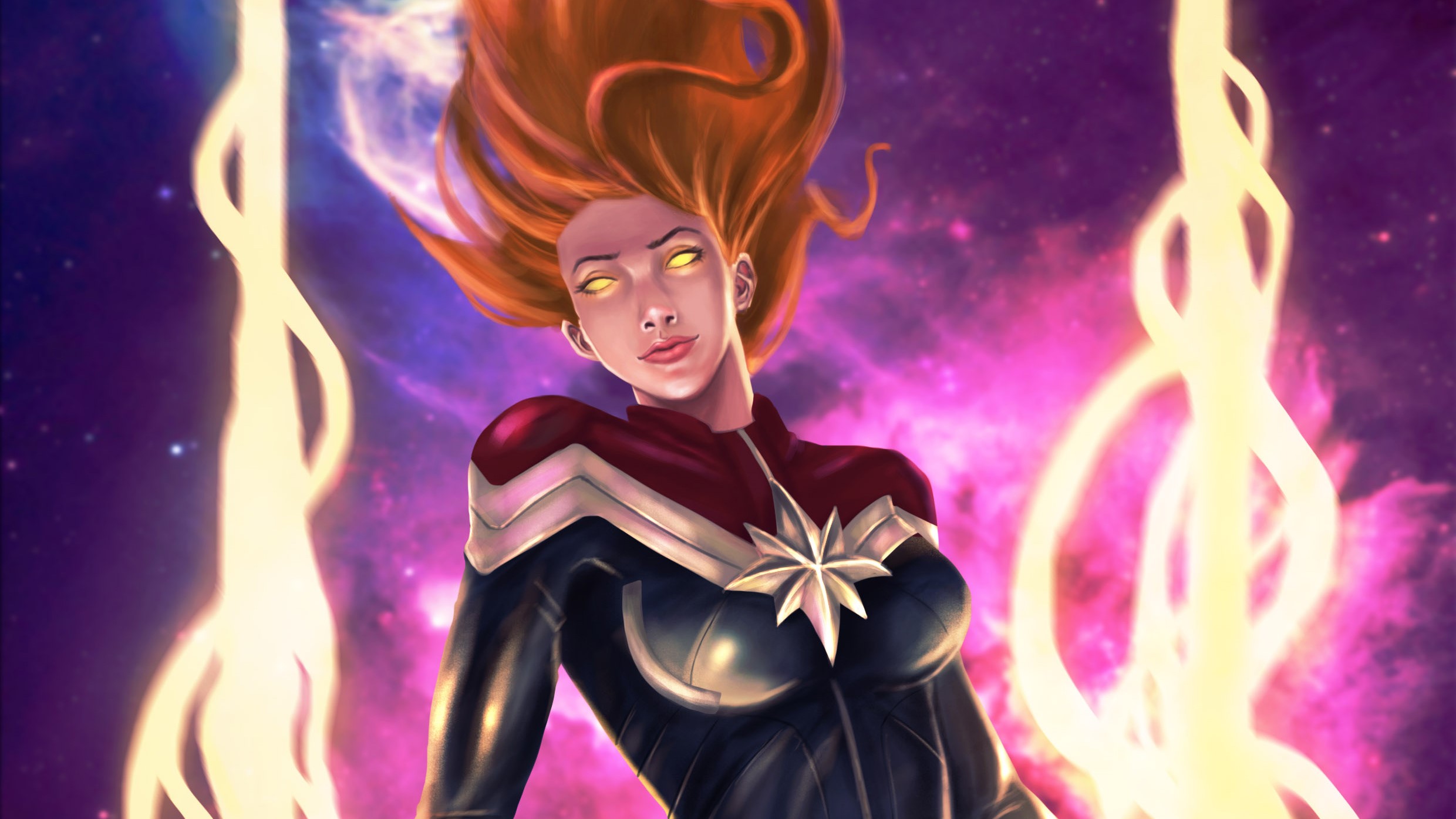 captain marvel, hd, superheroes, artwork, deviantart, HD Wallpaper