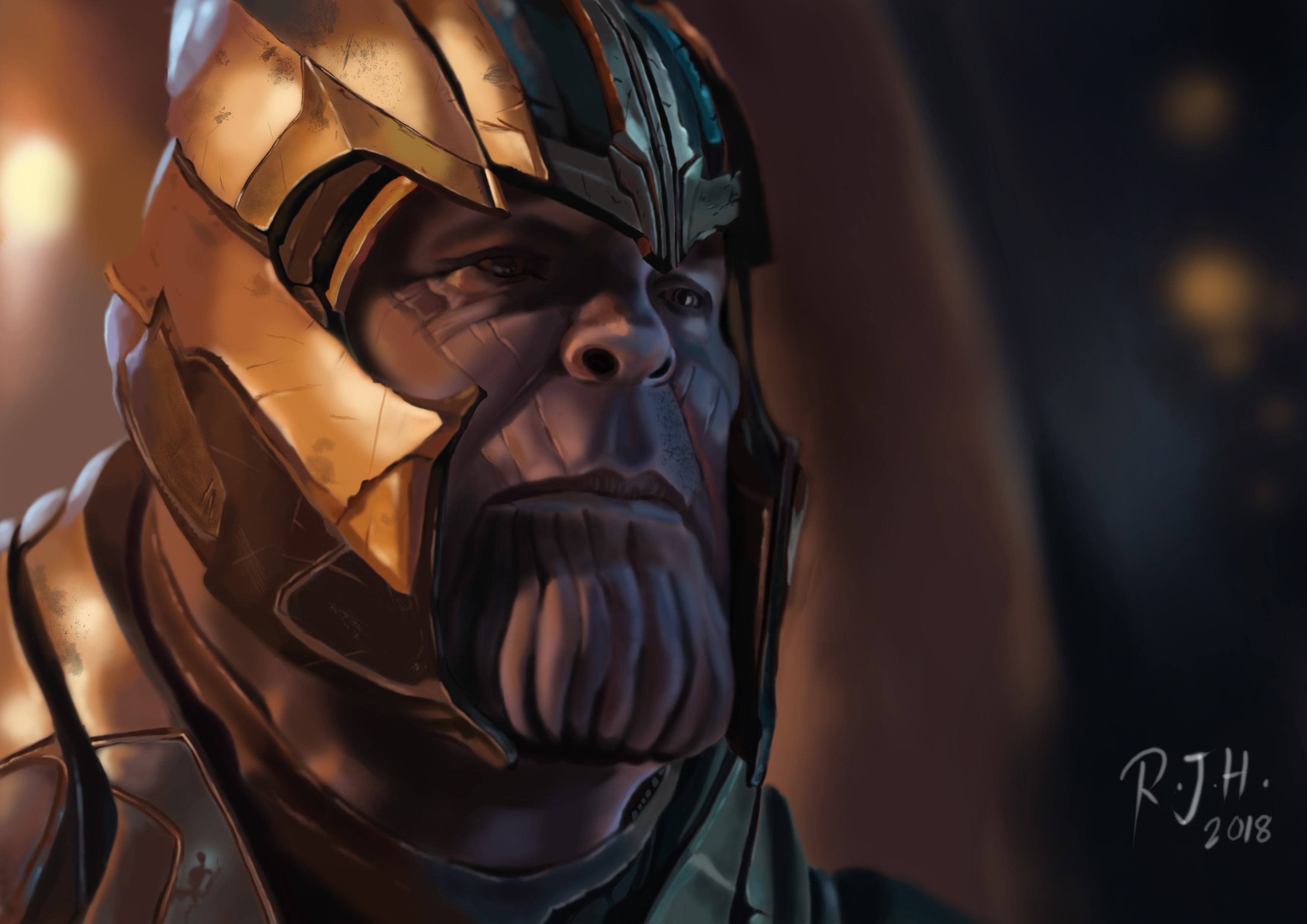 thanos, hd, 4k, superheroes, digital art, artwork, behance, supervillain, HD Wallpaper