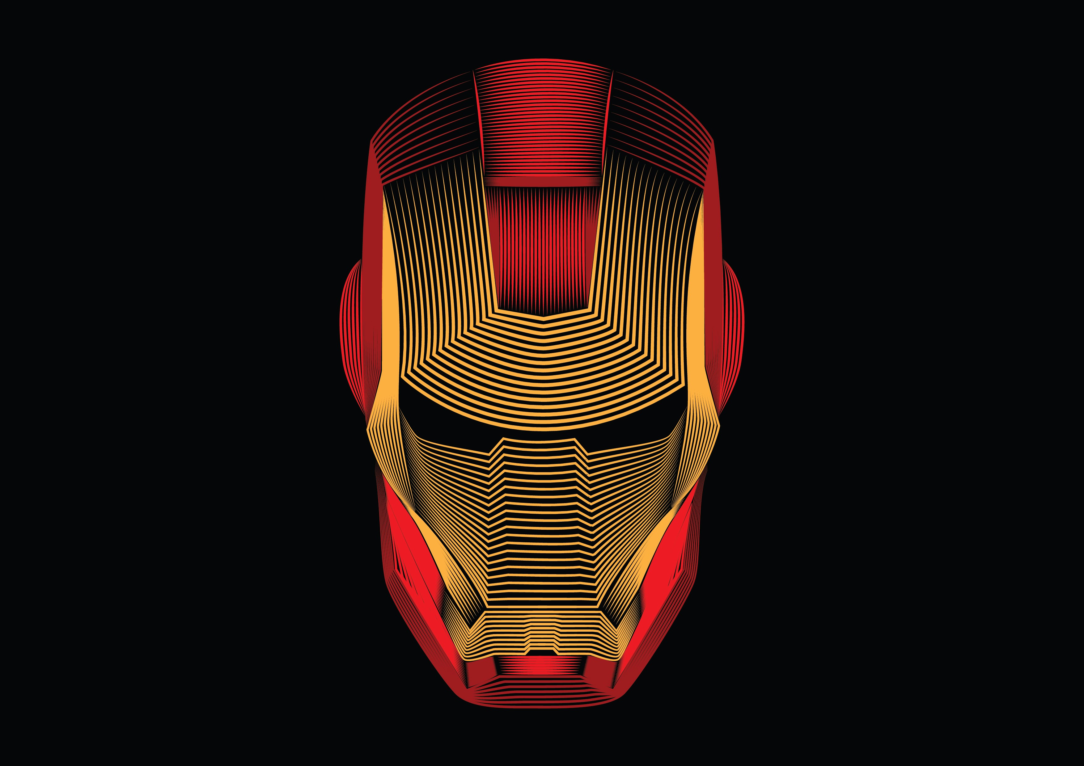 iron man, hd, 4k, superheroes, digital art, artwork, minimalism, HD Wallpaper