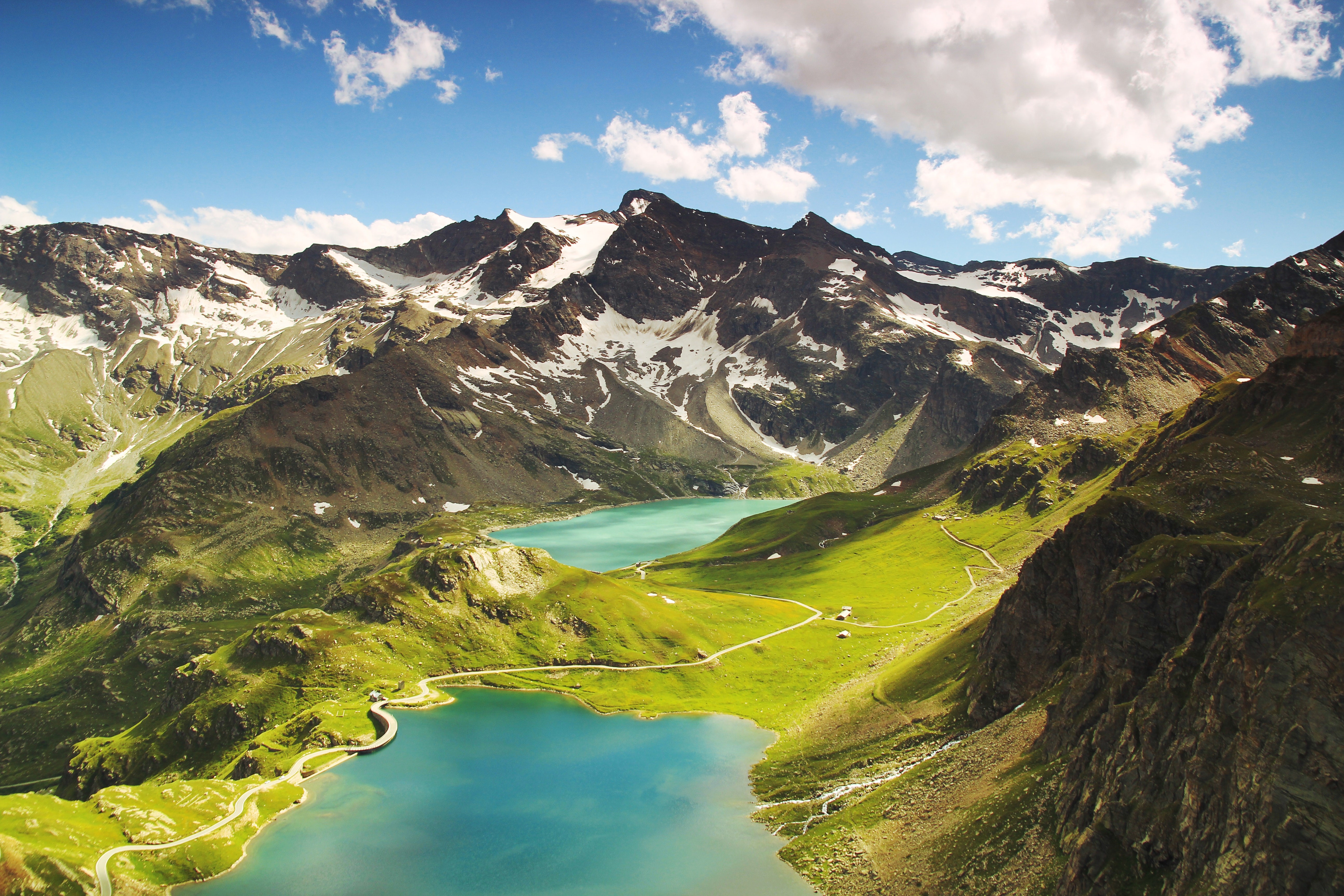 aerial, mountains, landscape, nature, hd, 4k, 5k, HD Wallpaper