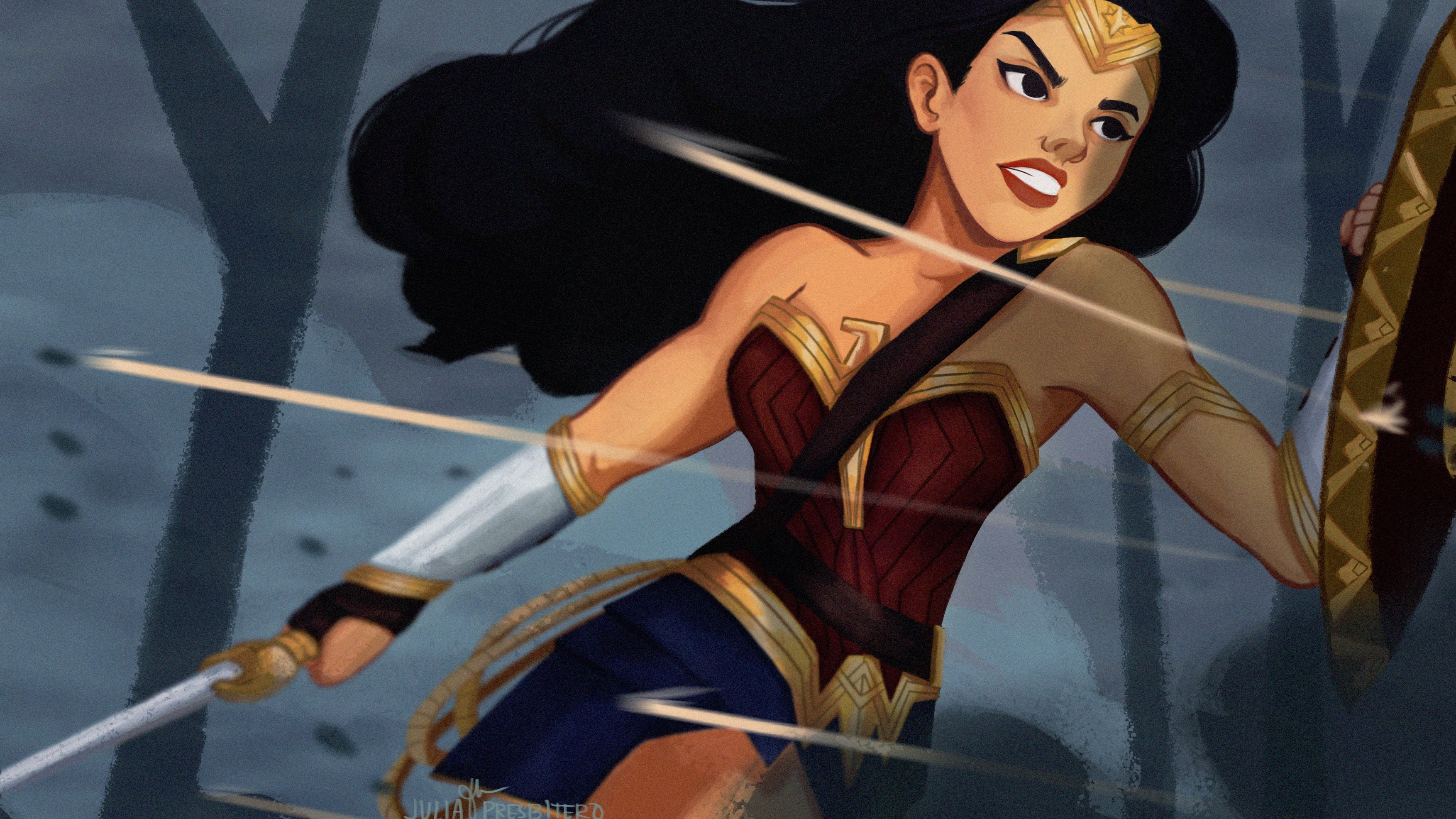 wonder woman, hd, 4k, superheroes, artist, artwork, behance, digital art, HD Wallpaper
