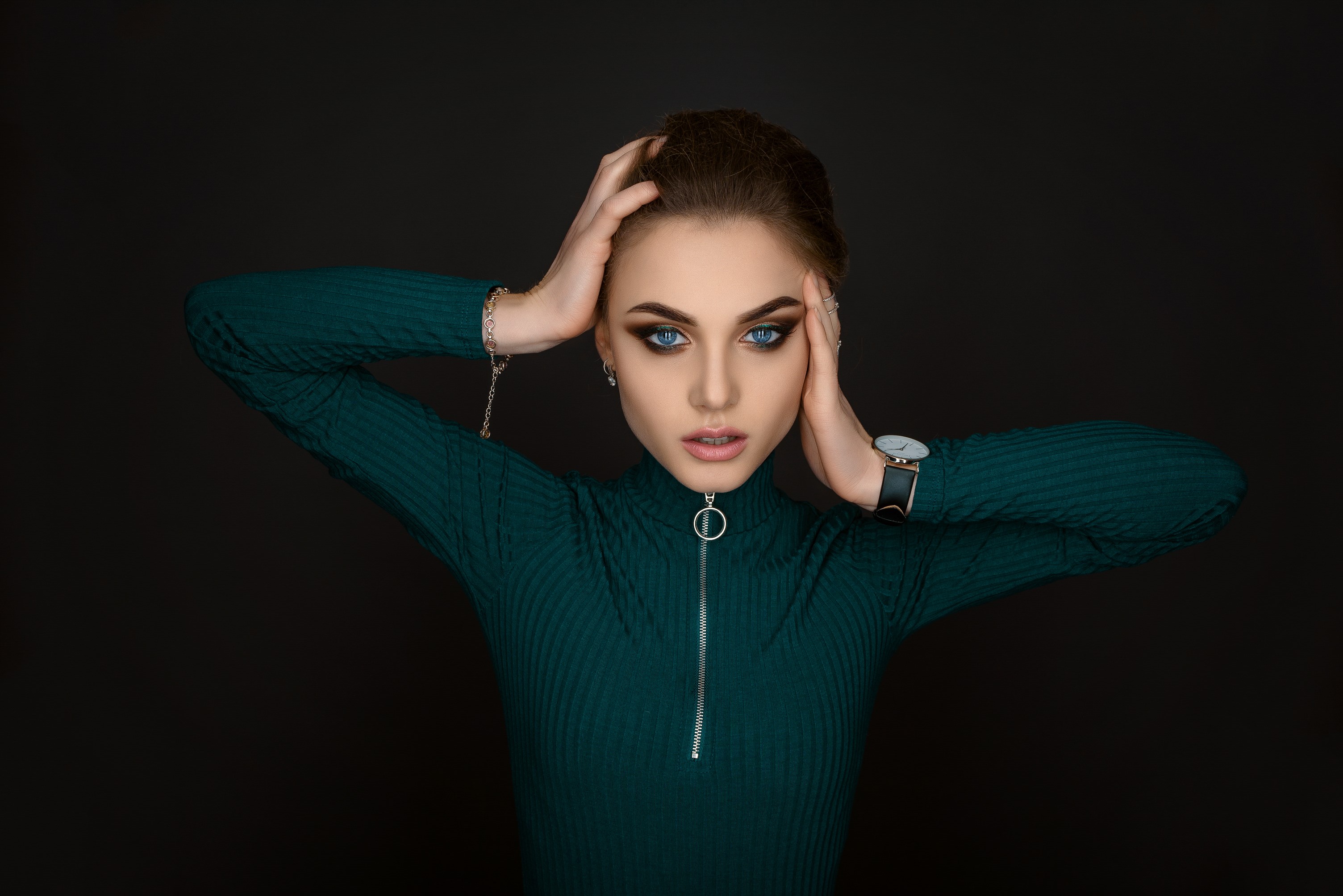 blue eyes, girls, model, hd, portrait, HD Wallpaper