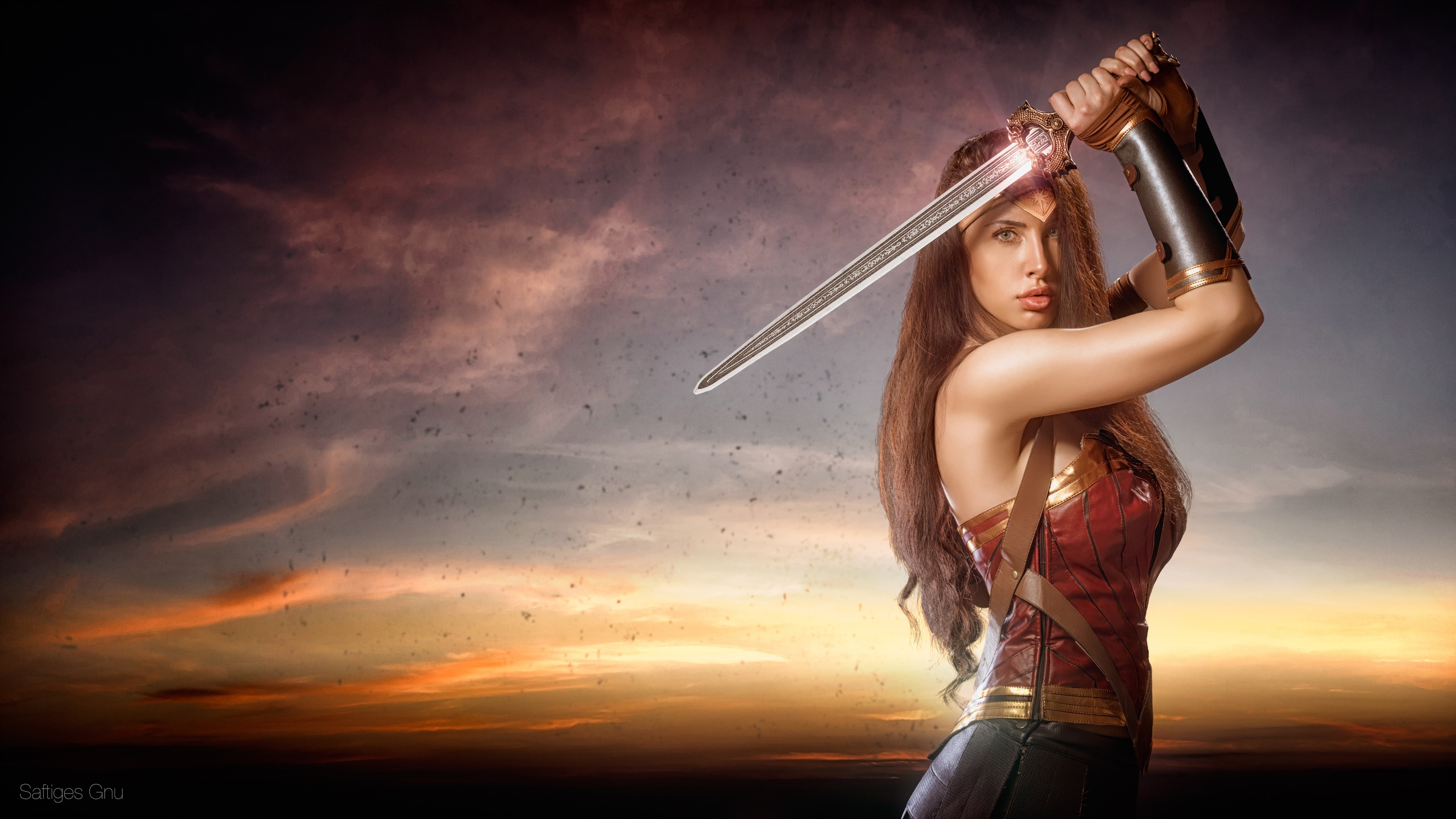 wonder woman, superheroes, cosplay, hd, deviantart, 4k, HD Wallpaper