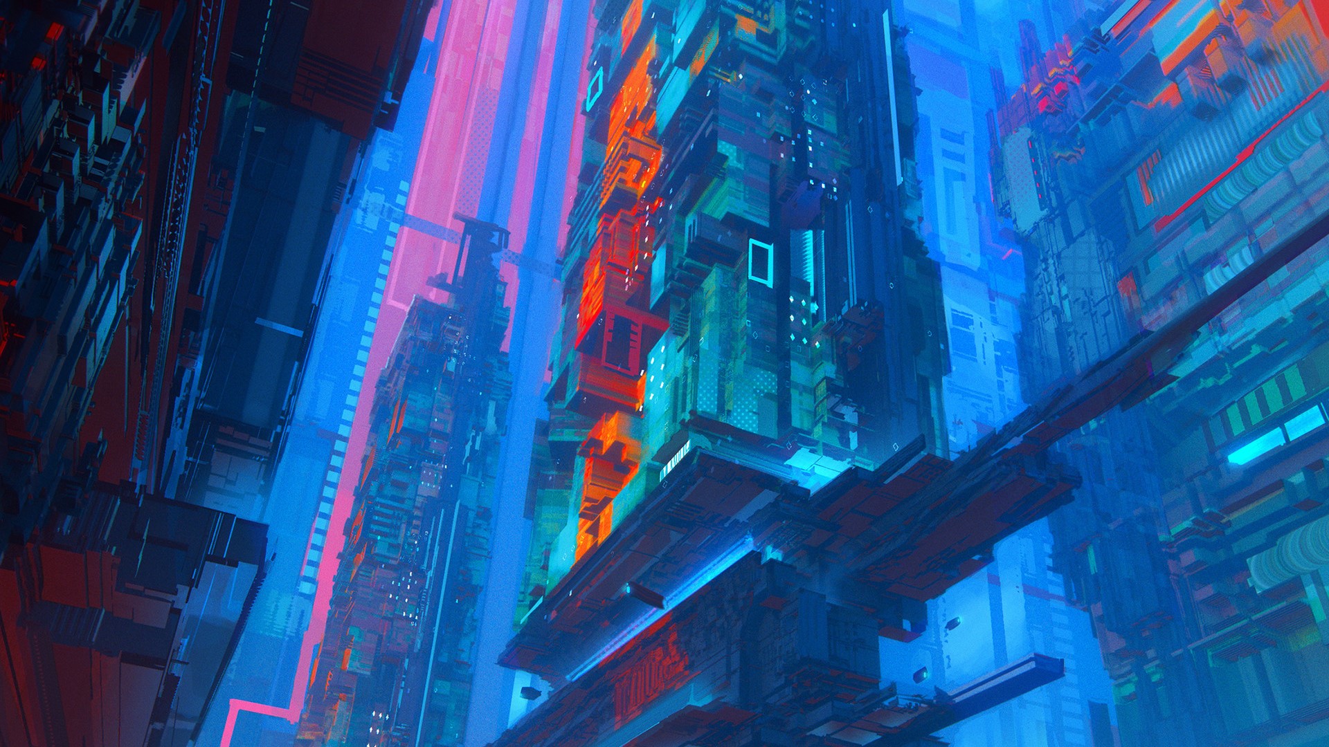 city, digital art, artist, artwork, hd, HD Wallpaper