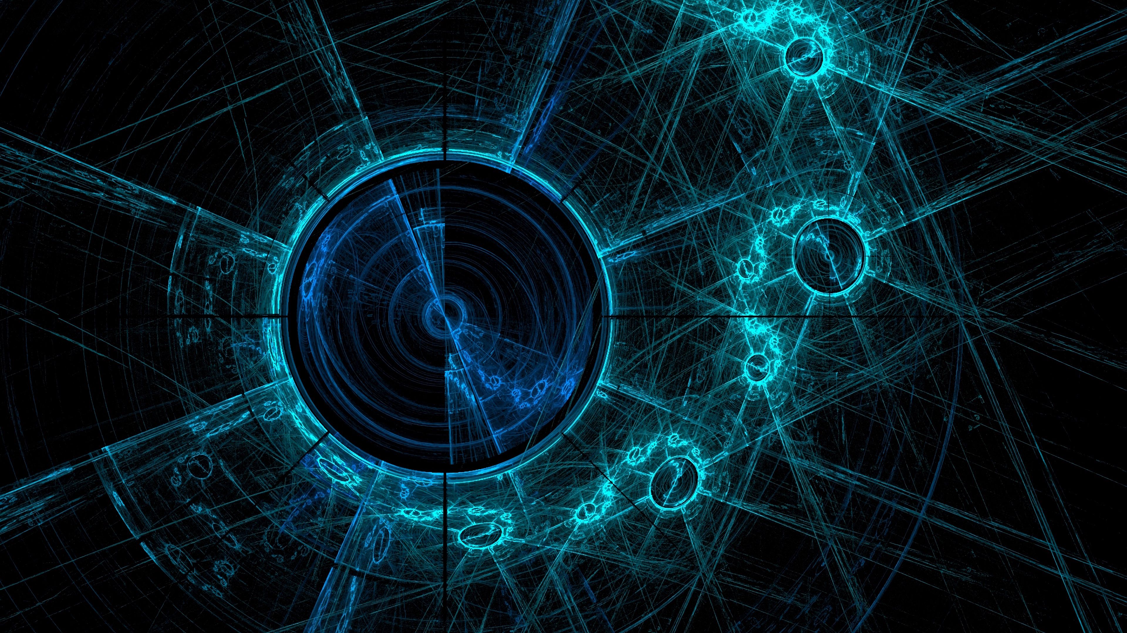 fractal, circles, lines, tangled, abstraction, 4k, HD Wallpaper