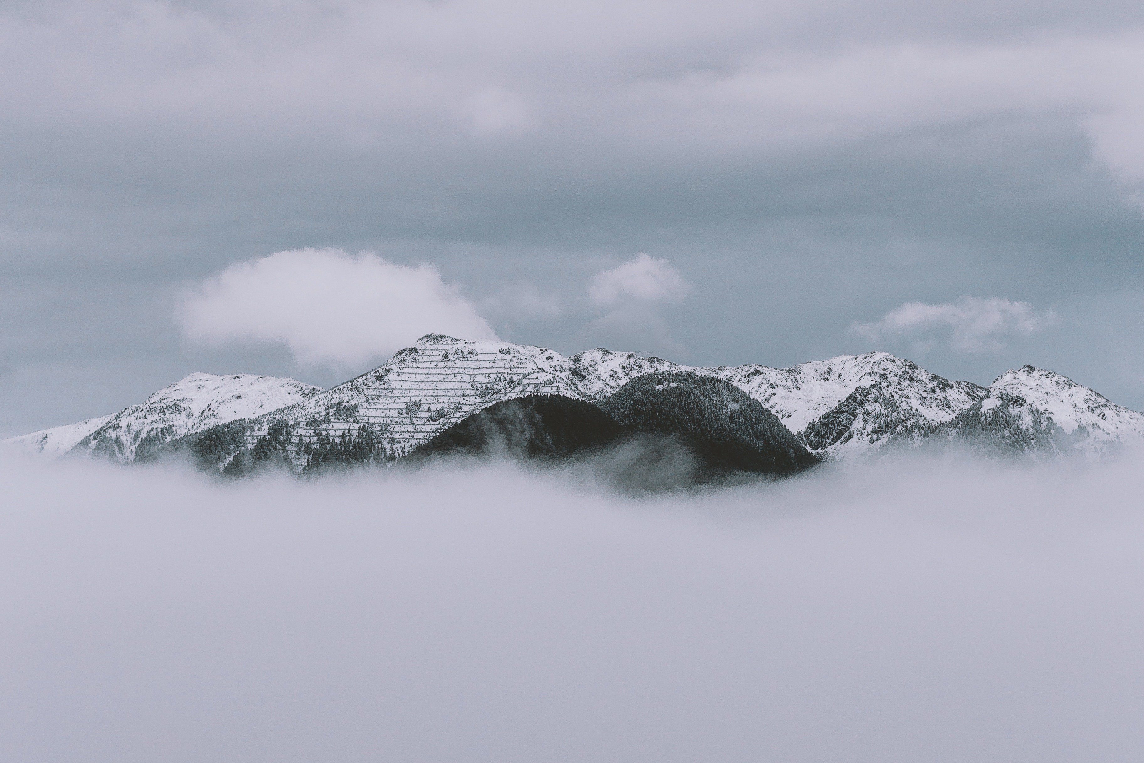 mountains, clouds, nature, hd, 4k, HD Wallpaper