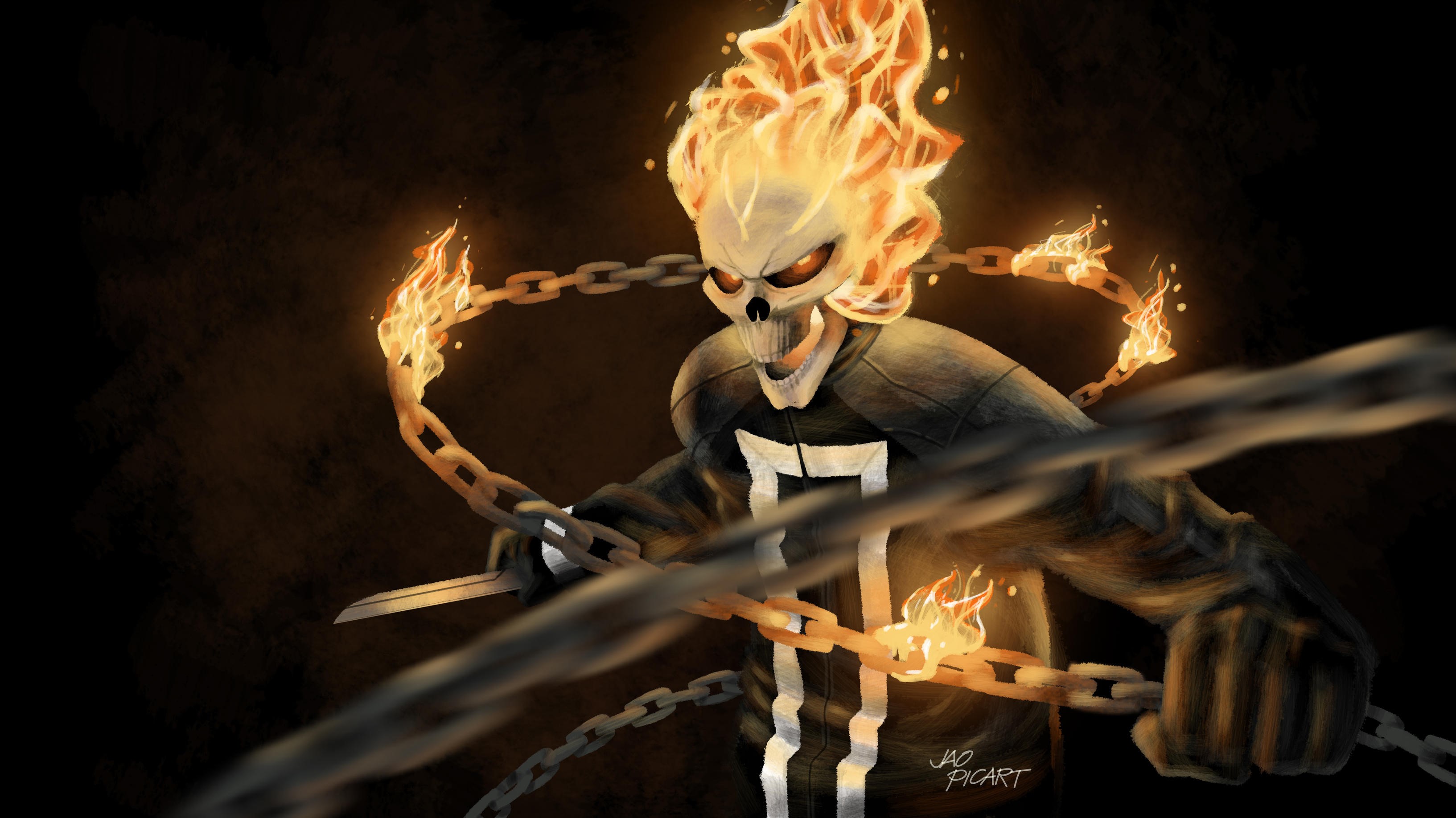 ghost rider, superheroes, hd, 4k, artist, artwork, digital art, deviantart, HD Wallpaper