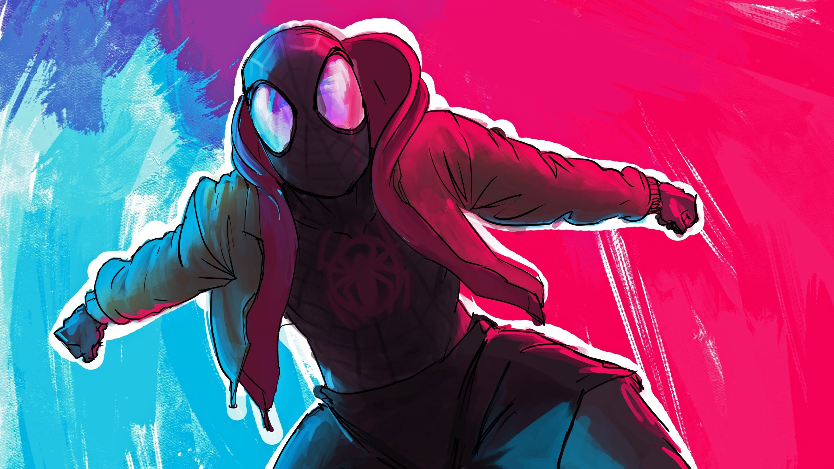 spiderman into the spider verse, spiderman, 4k, movies, hd, superheroes, artwork, artist, digital art, behance, HD Wallpaper