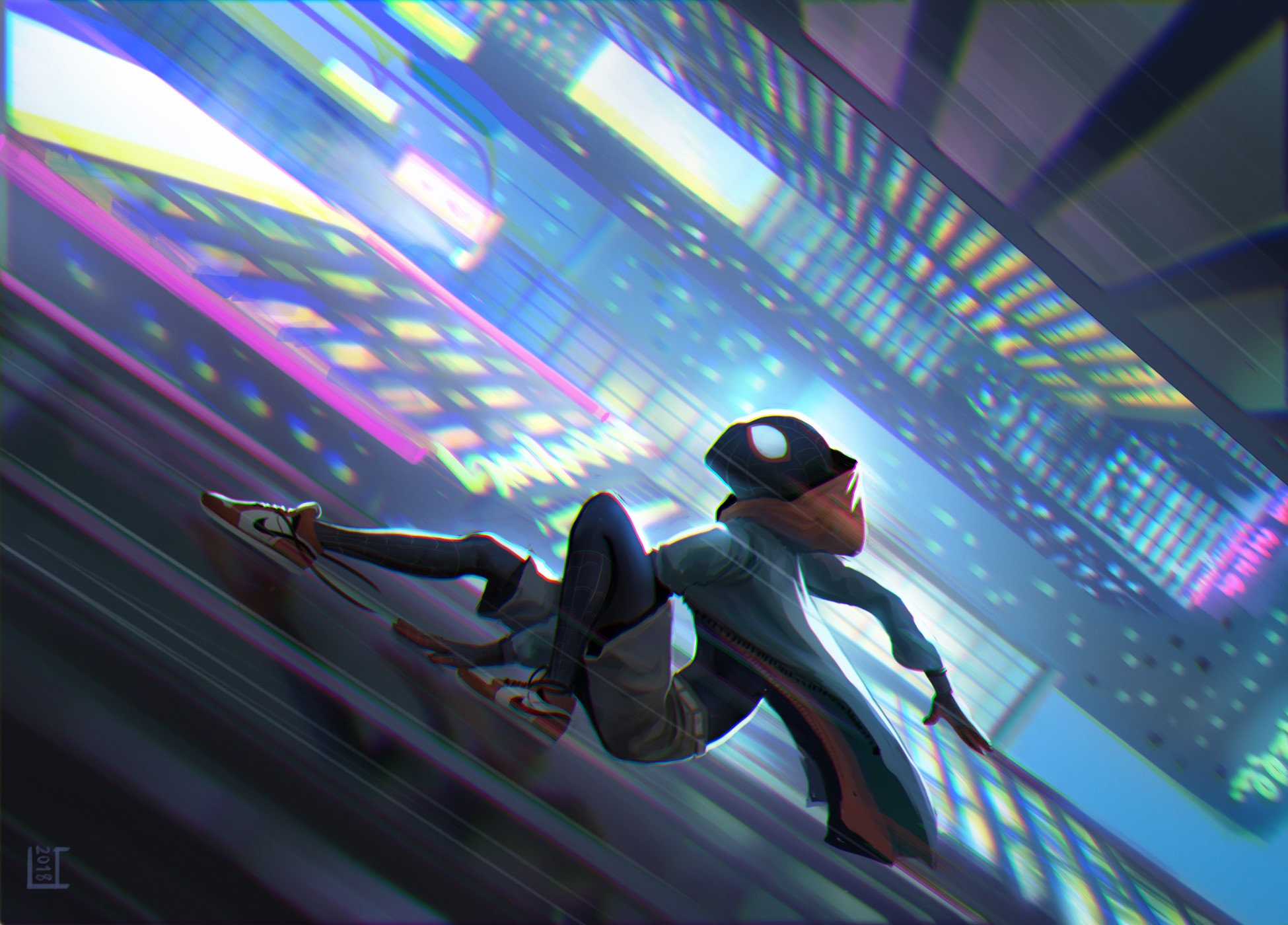 spiderman into the spider verse, spiderman, hd, superheroes, artwork, artist, digital art, deviantart, HD Wallpaper