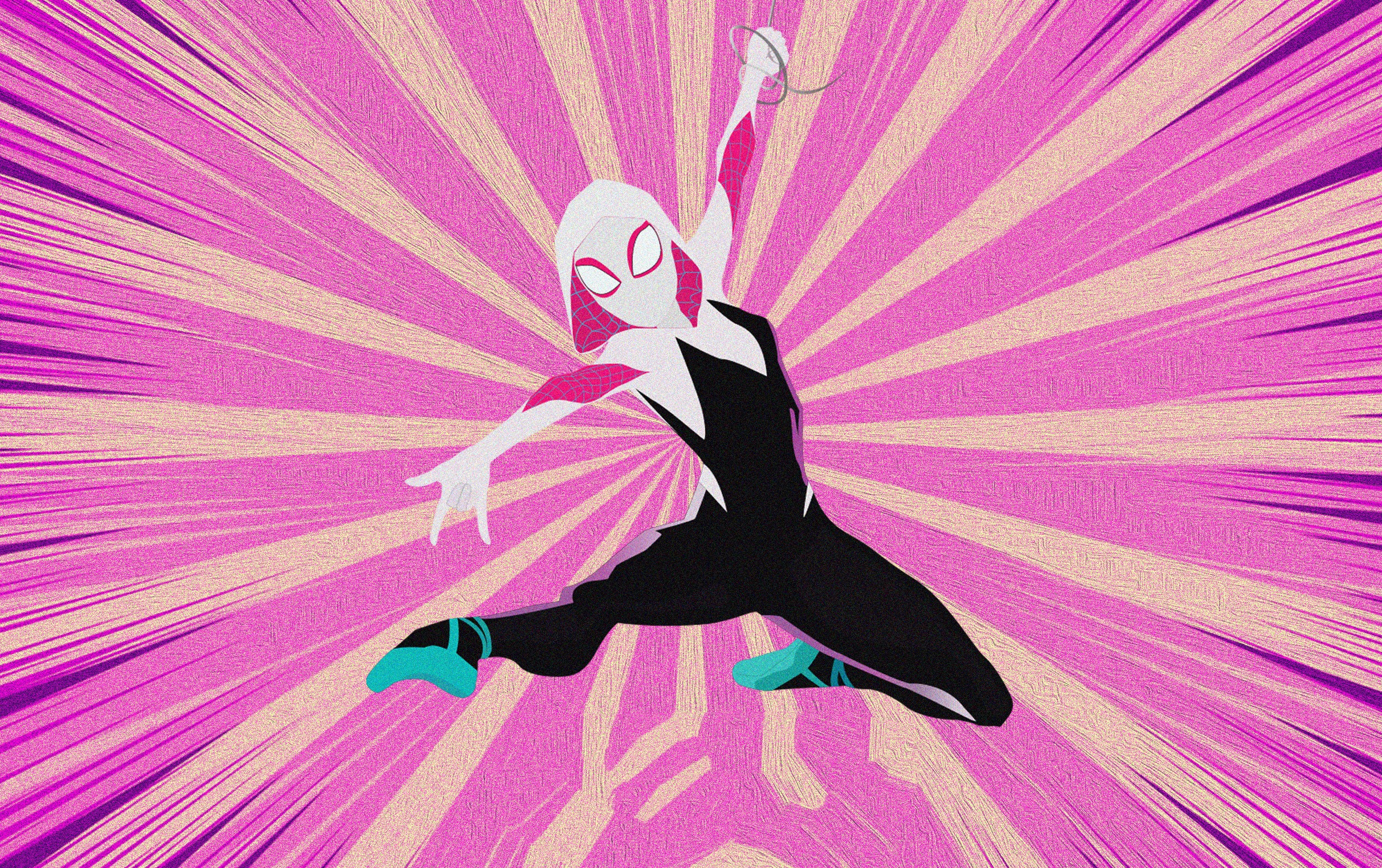 spiderman into the spider verse, gwen stacy, superheroes, animated movies, hd, artwork, artist, digital art, behance, HD Wallpaper
