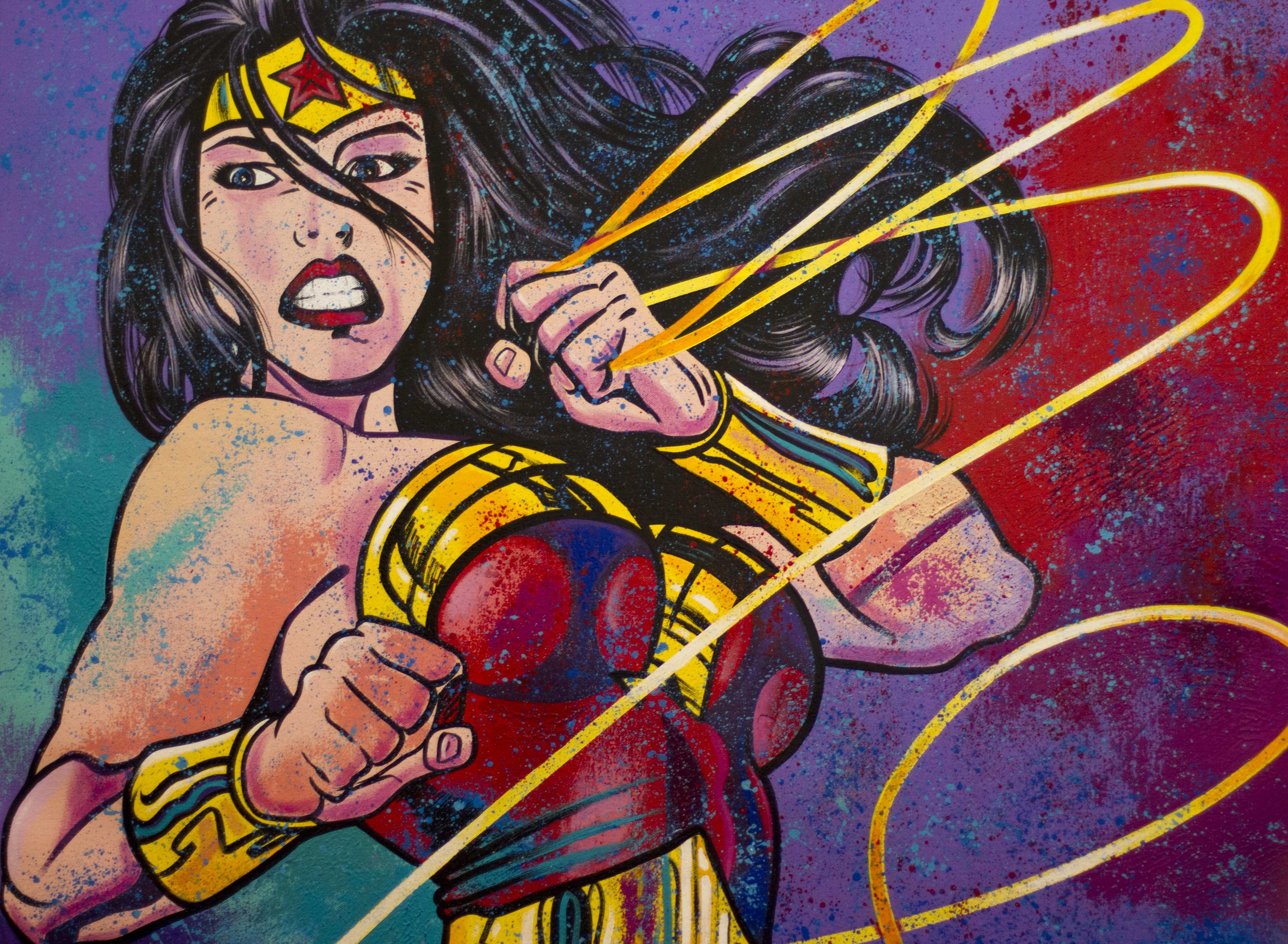 wonder woman, superheroes, hd, painting, 4k, HD Wallpaper