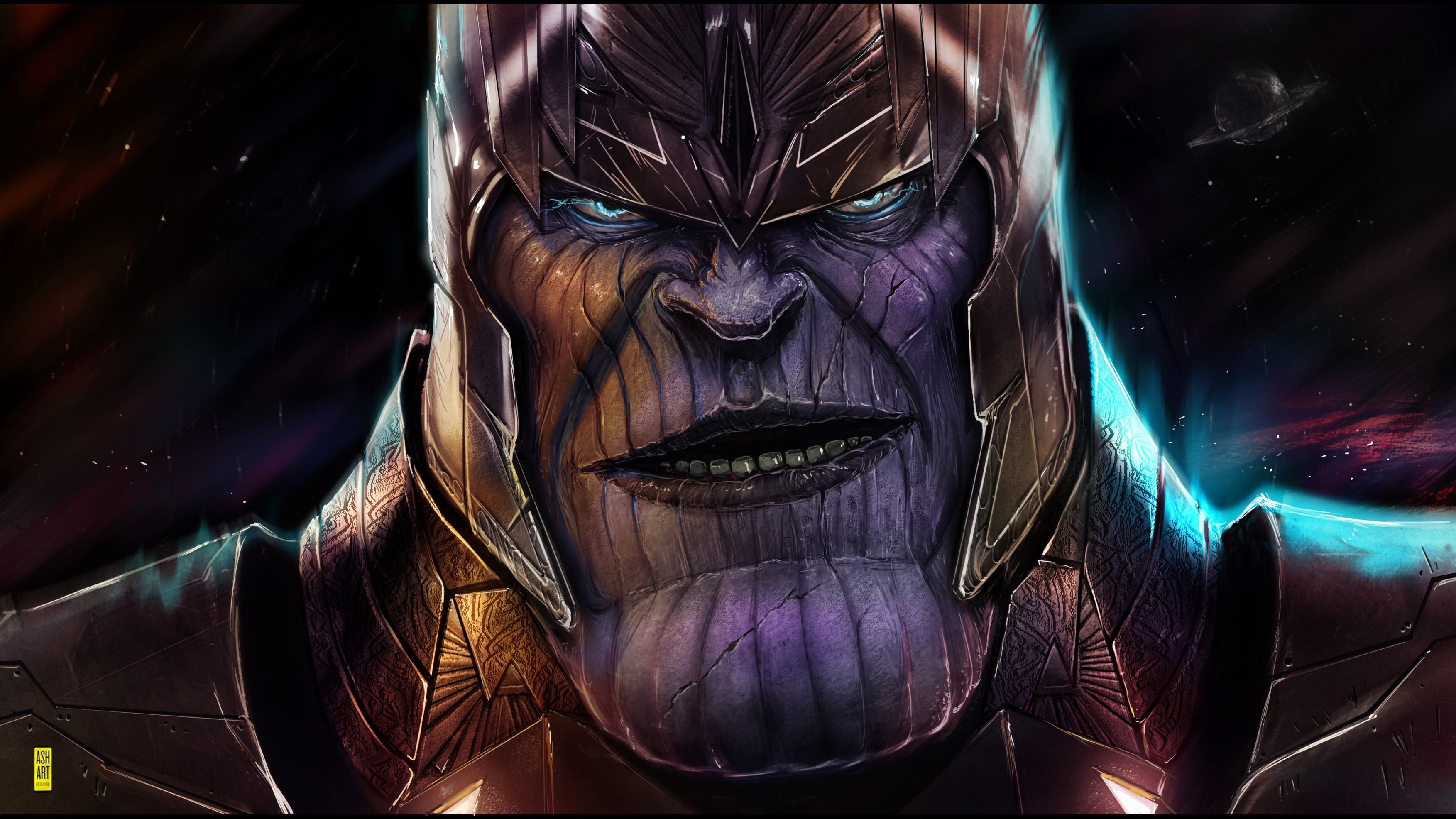 thanos, hd, 4k, superheroes, digital art, artwork, behance, supervillain, HD Wallpaper
