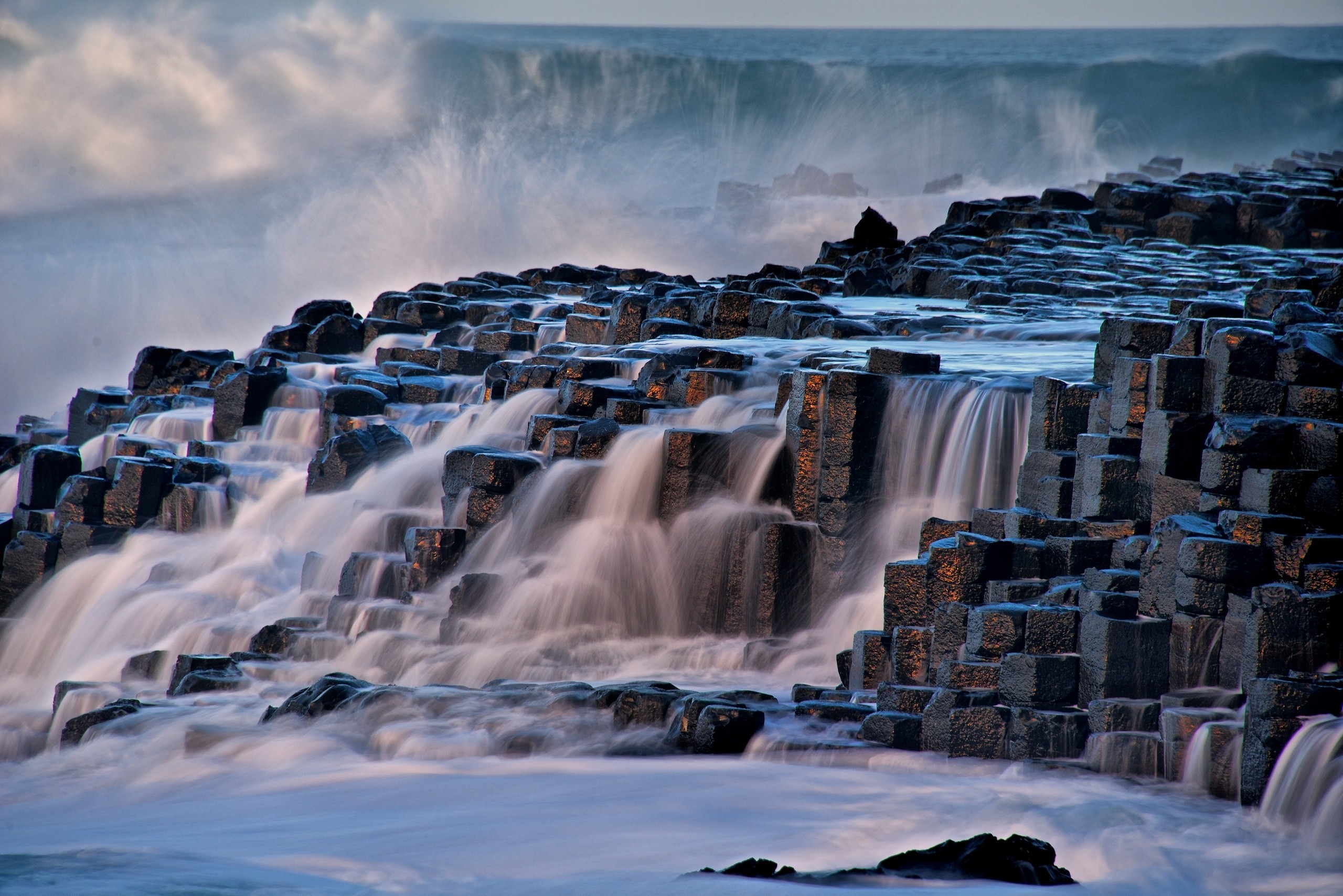 waterfall, rocks, hdr, hd, waves, HD Wallpaper