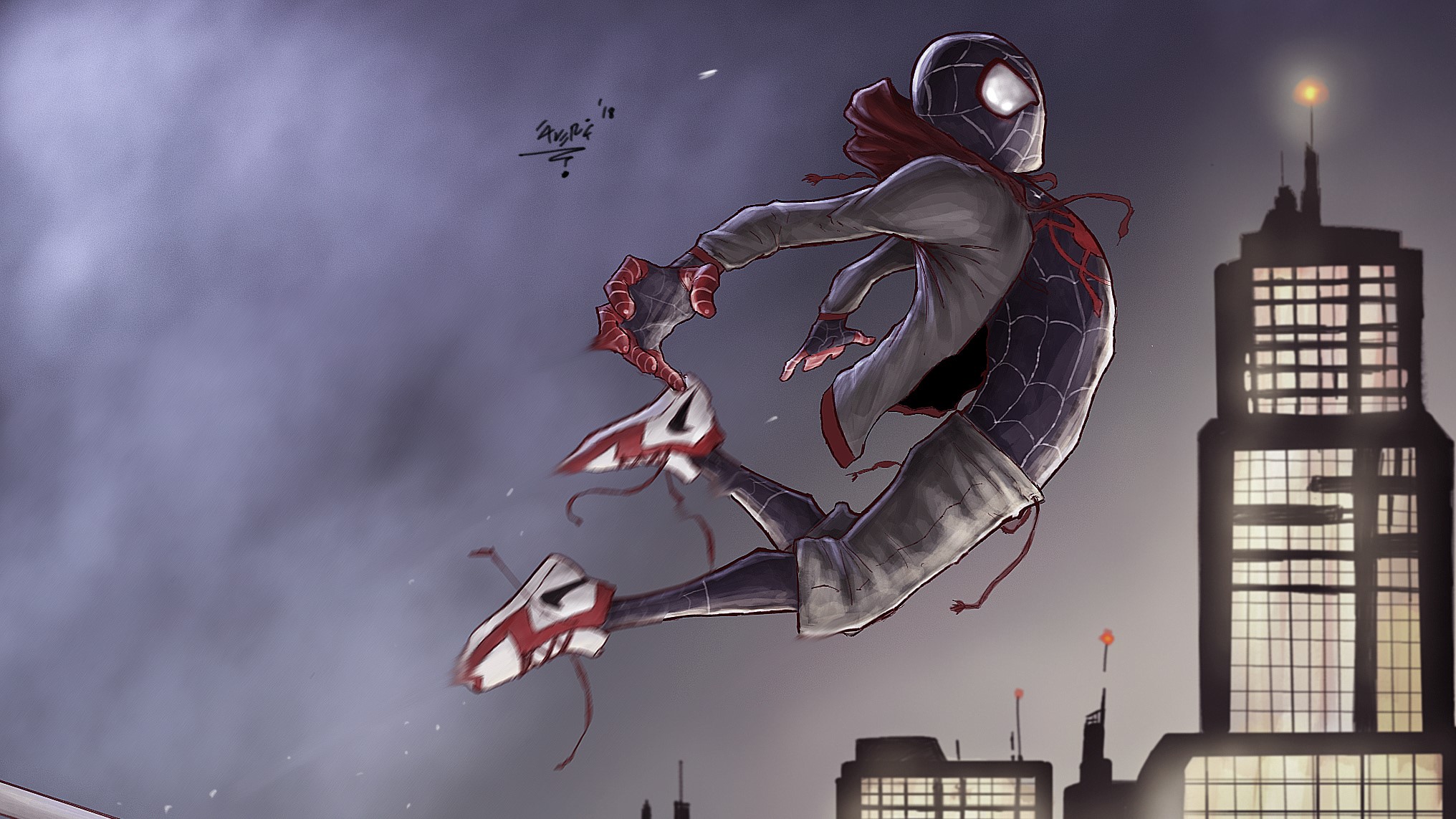 spiderman into the spider verse, hd, spiderman, superheroes, artwork, artist, digital art, behance, HD Wallpaper