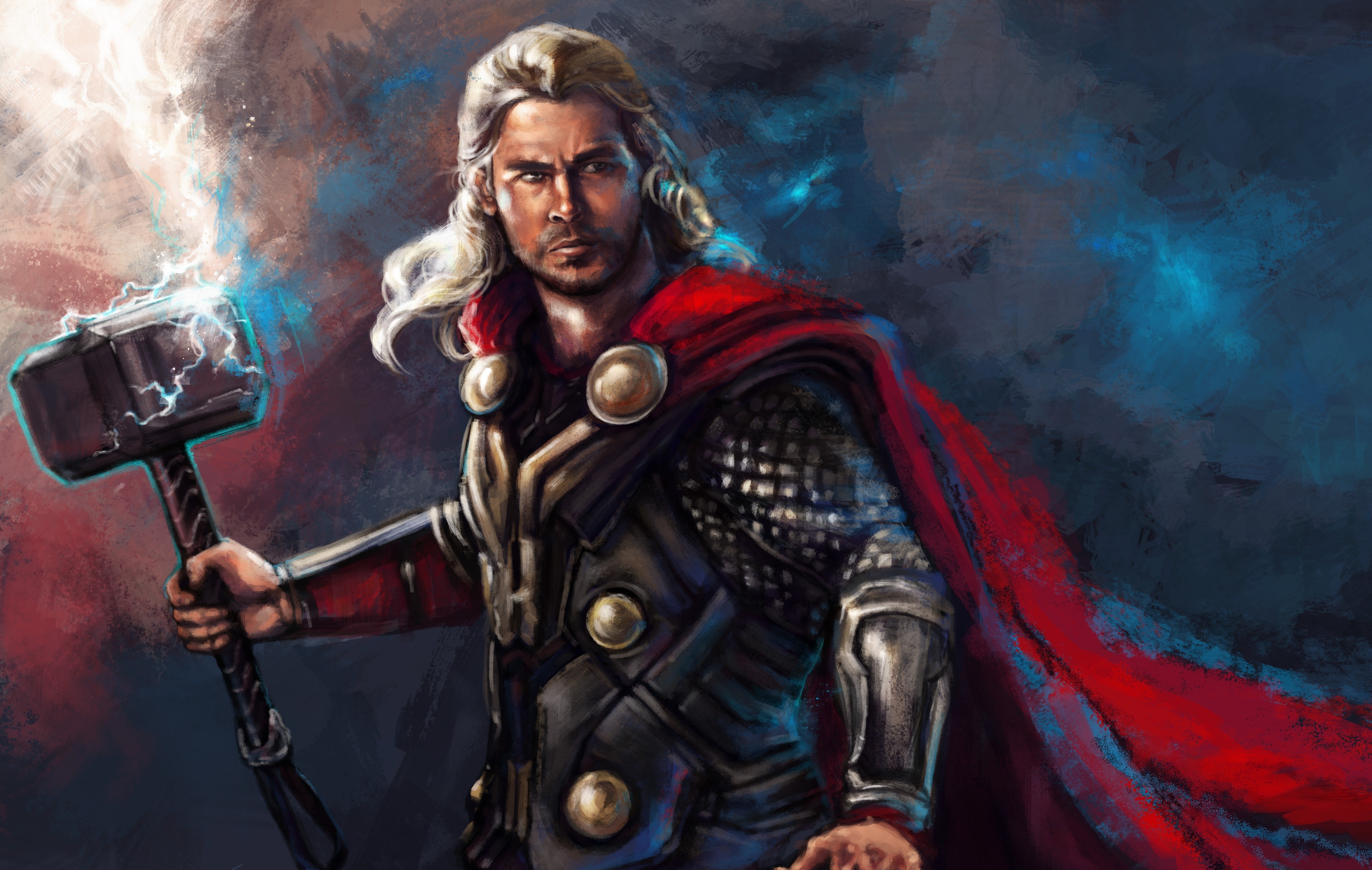 thor, hd, 4k, 5k, superheroes, art, HD Wallpaper