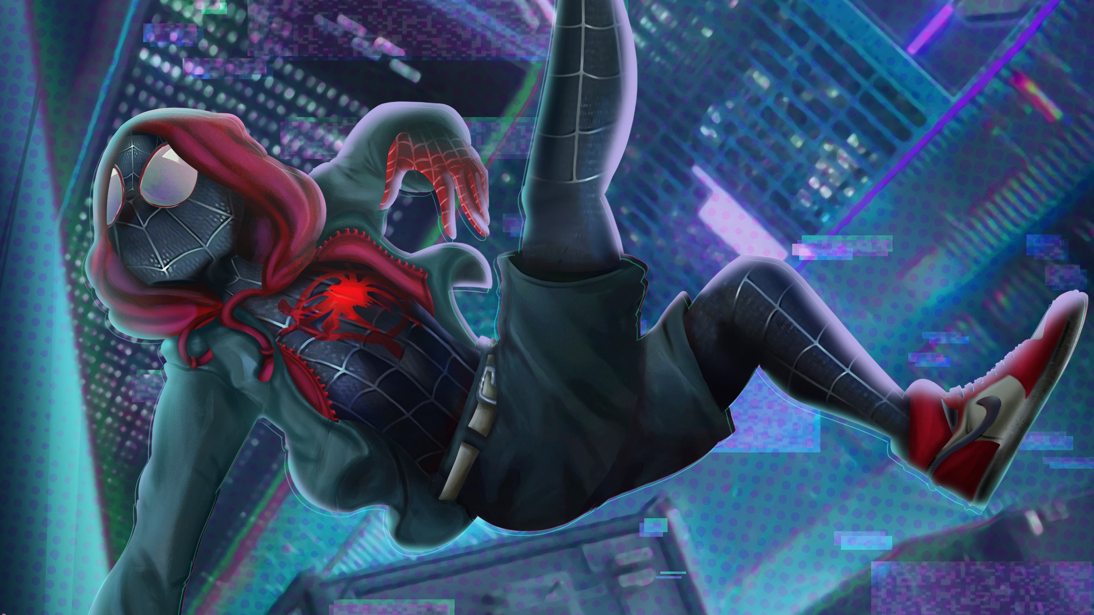 spiderman into the spider verse, spiderman, hd, 4k, superheroes, artwork, artist, digital art, deviantart, HD Wallpaper