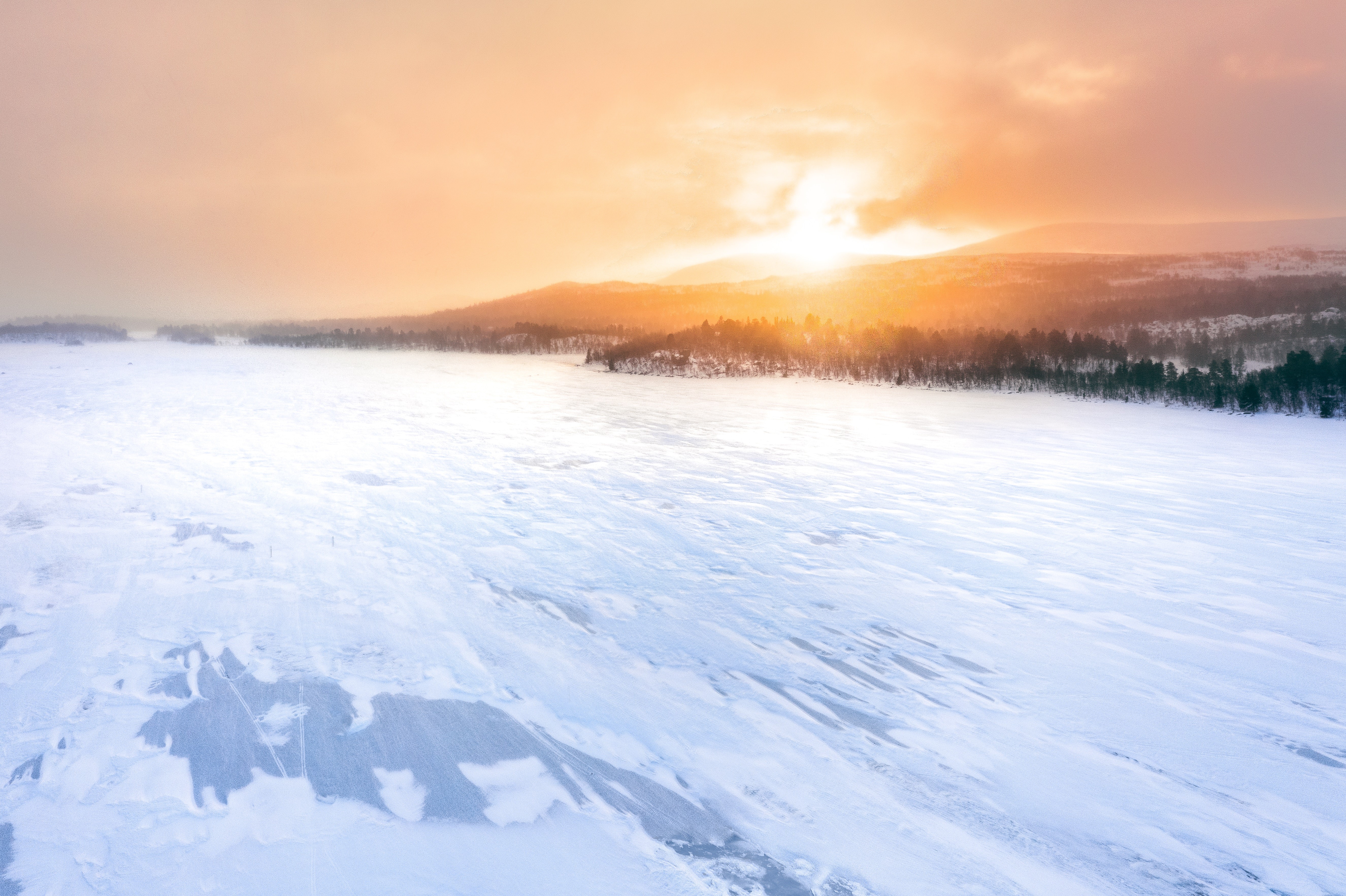 lake, frozen, nature, hd, 4k, 5k, HD Wallpaper