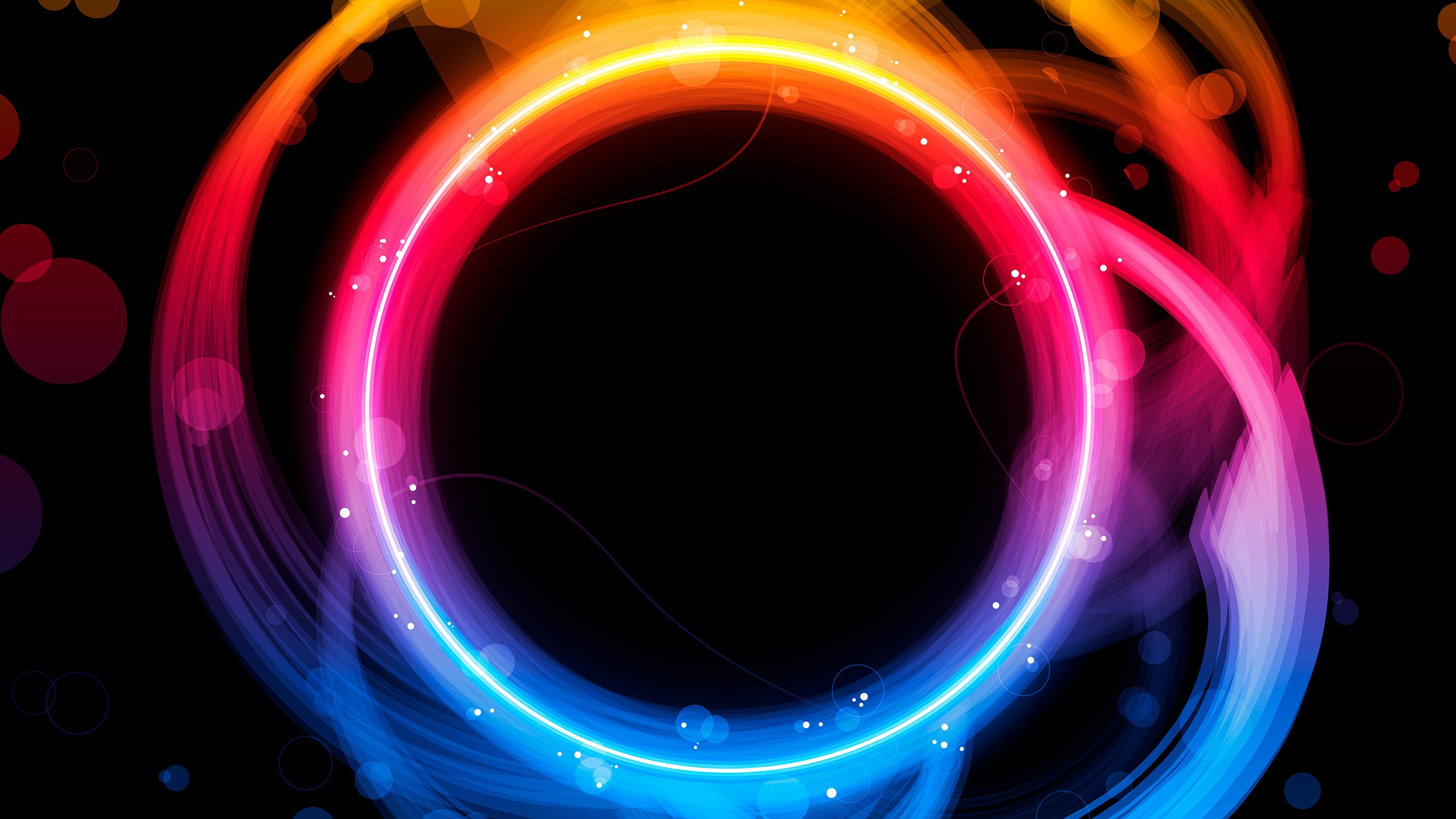 colorful, abstract, rings, hd, HD Wallpaper