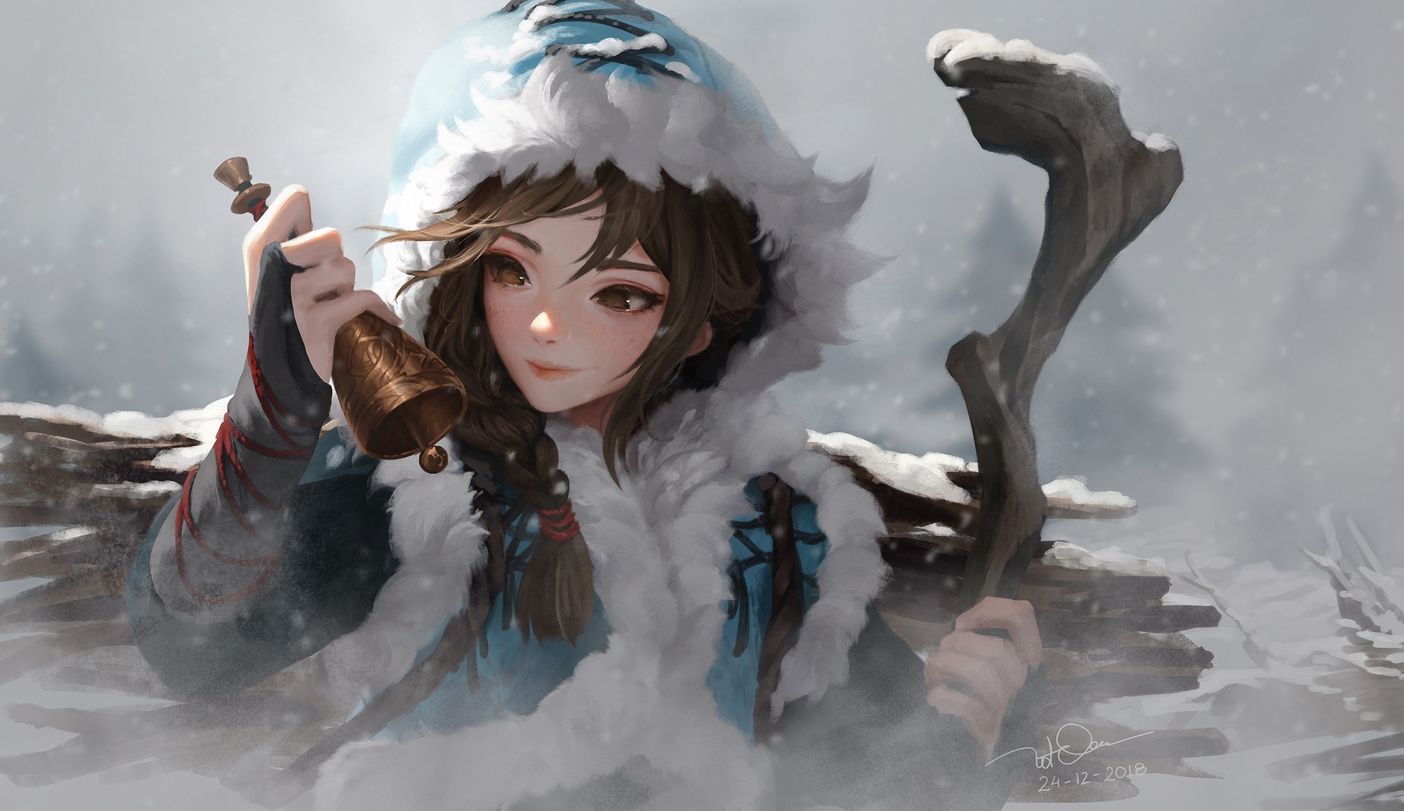 artist, artwork, digital art, hd, snow, deviantart, HD Wallpaper