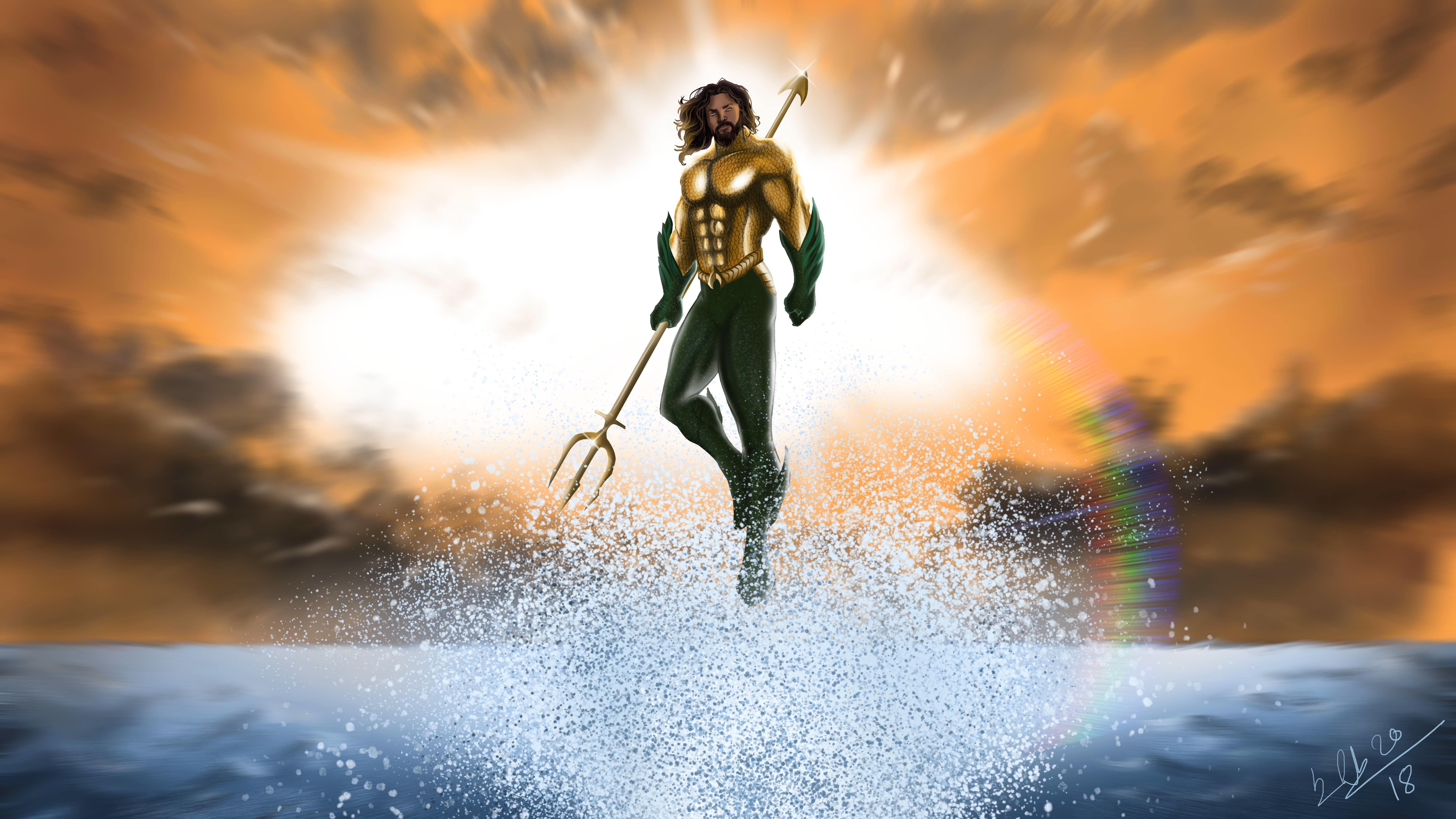 aquaman, hd, 4k, 5k, 8k, artwork, digital art, HD Wallpaper