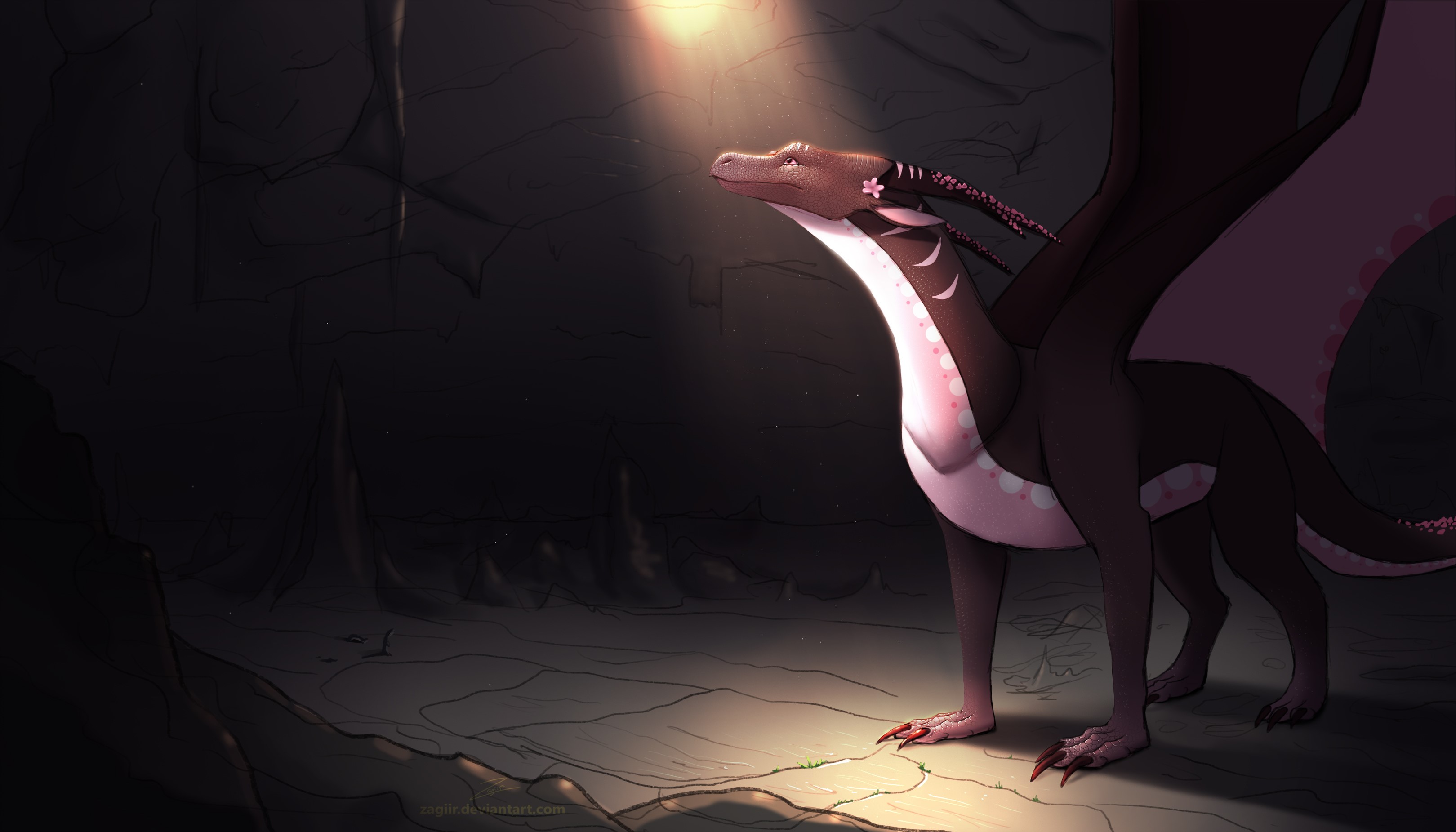 dragon, cave, artist, artwork, digital art, hd, 4k, deviantart, HD Wallpaper