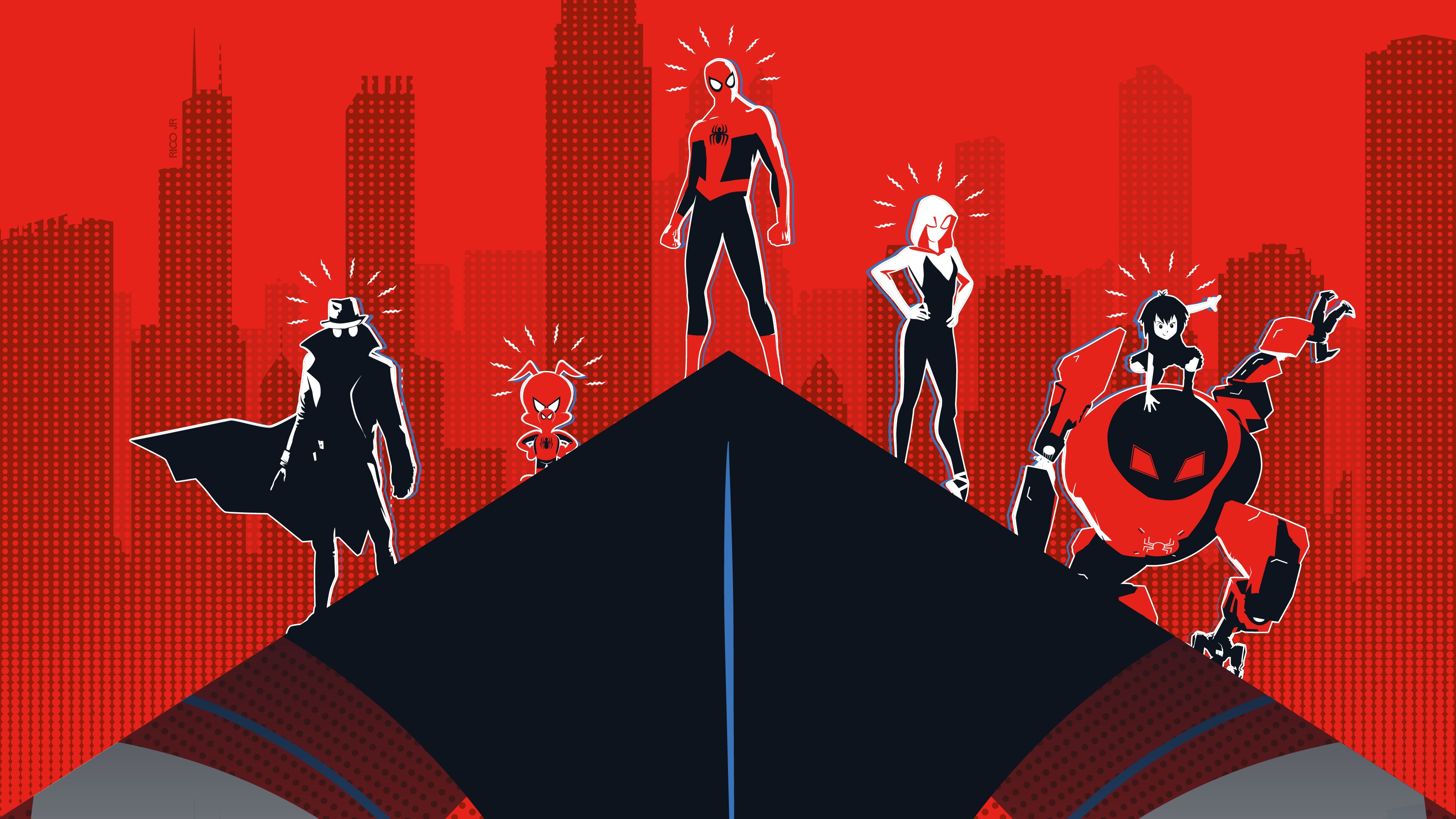 spiderman into the spider verse, spiderman, movies, hd, superheroes, artwork, artist, digital art, 4k, HD Wallpaper