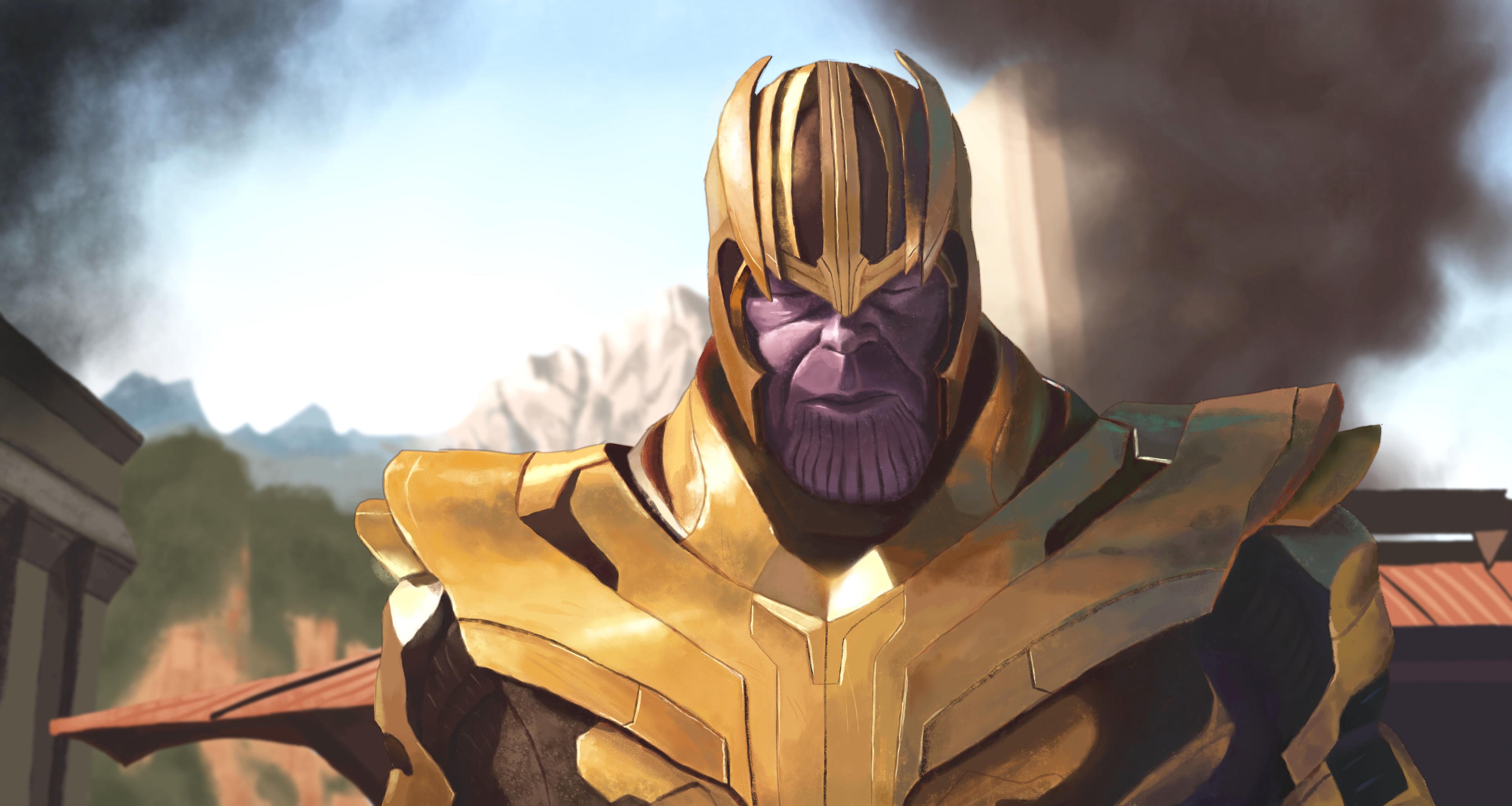 thanos, hd, 4k, superheroes, digital art, artwork, deviantart, HD Wallpaper