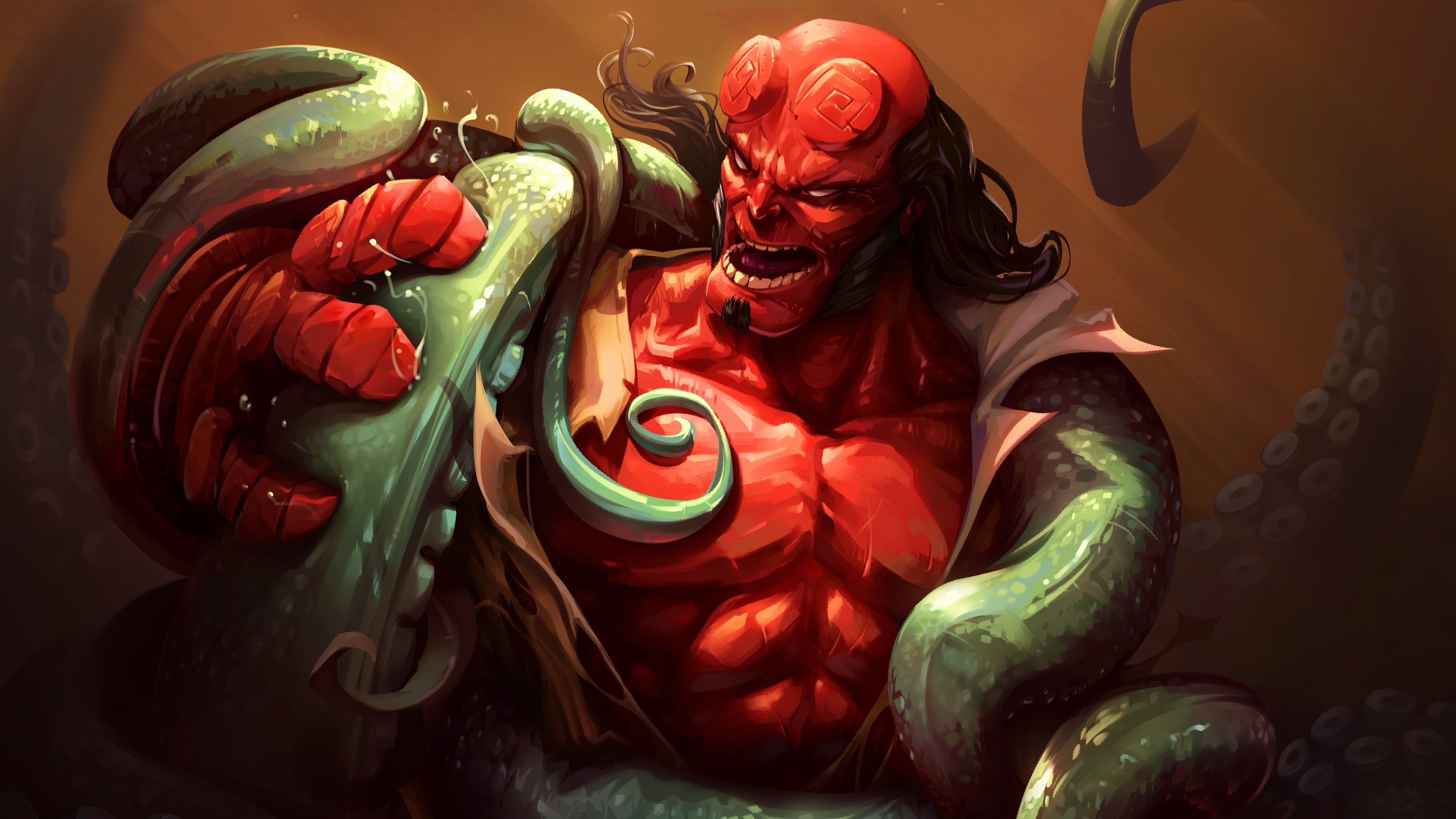 hellboy, hd, artwork, digital art, superheroes, 4k, behance, HD Wallpaper