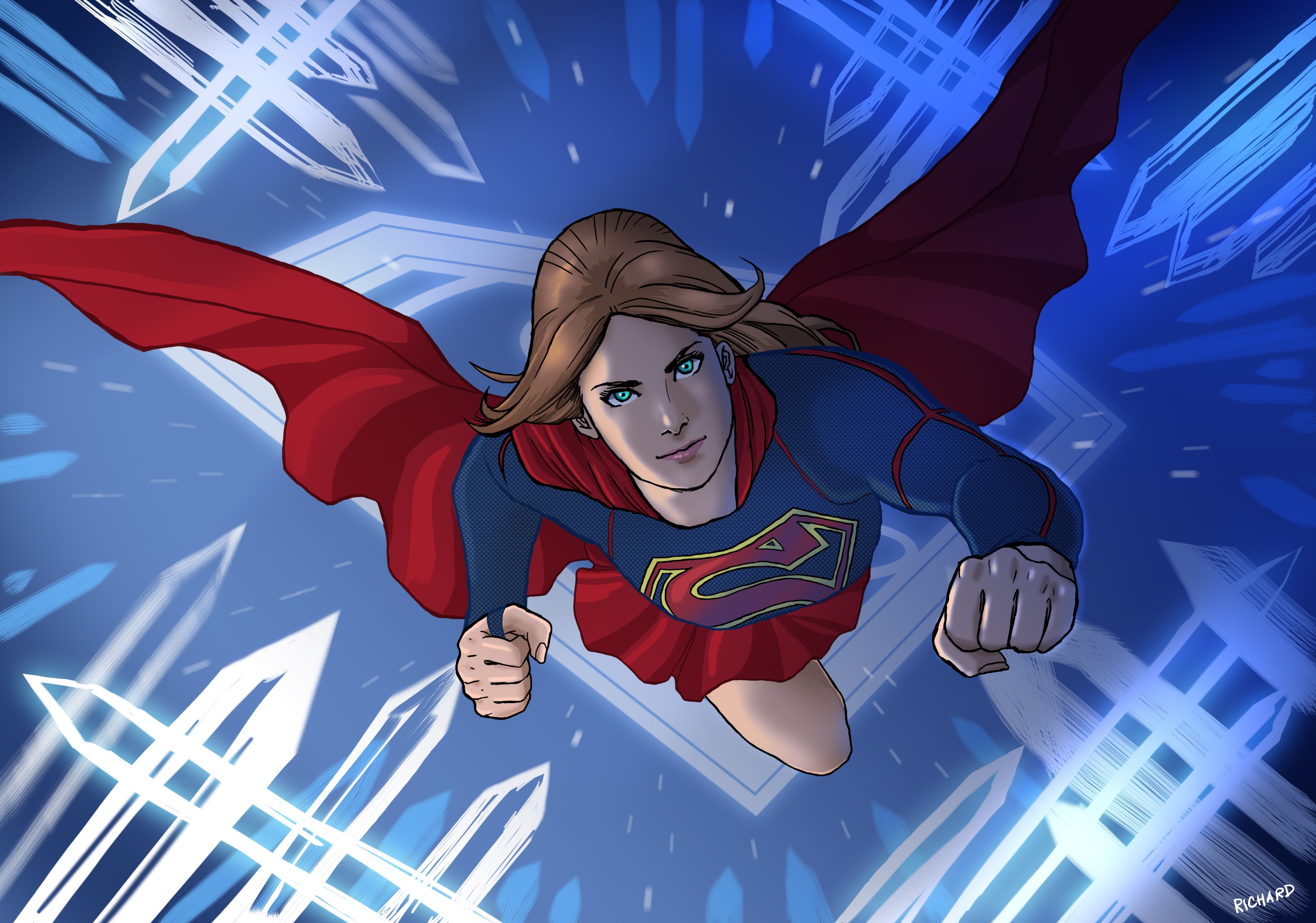 supergirl, hd, artwork, superheroes, digital art, deviantart, HD Wallpaper