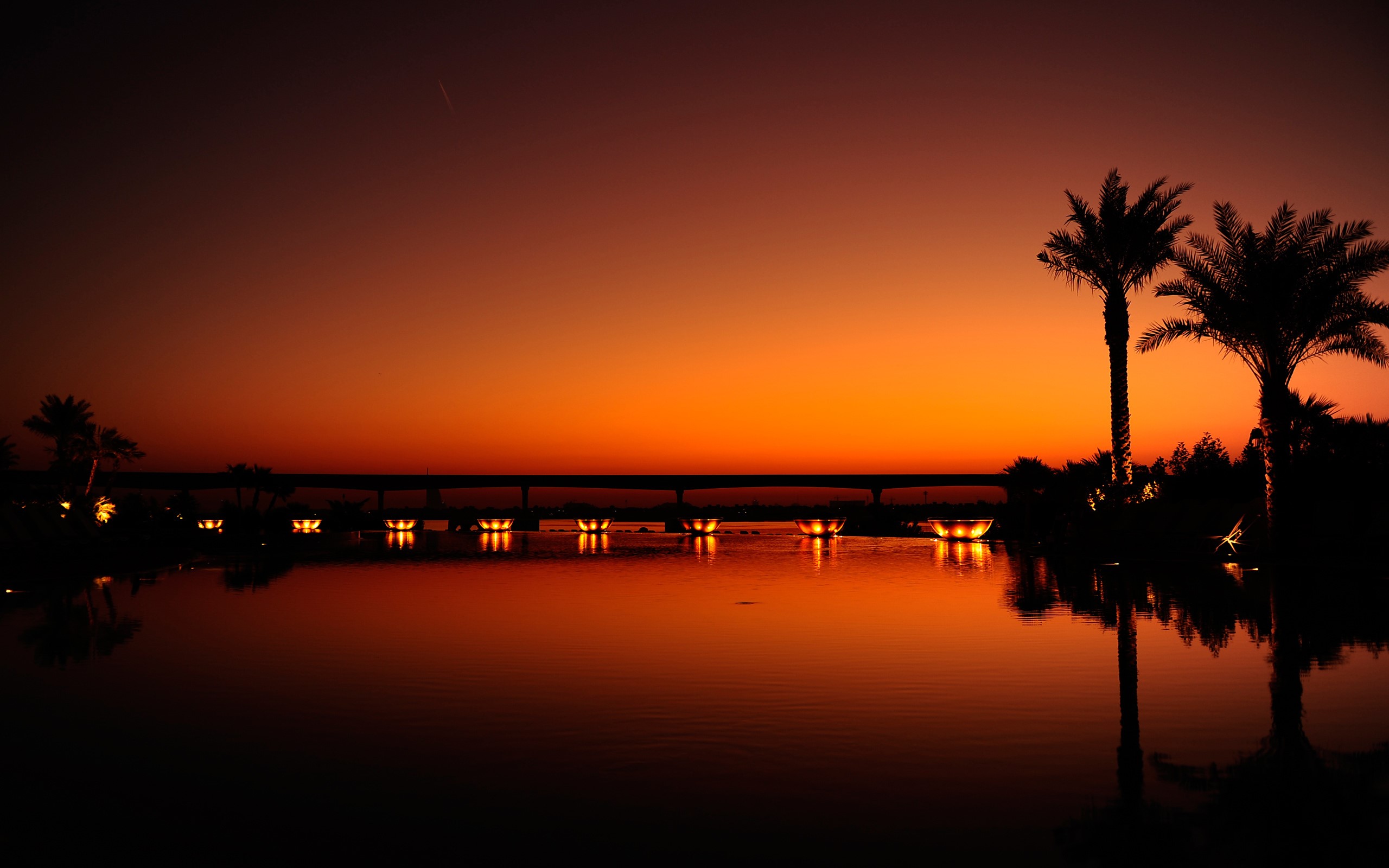 dubai, palm, trees, world, reflection, hd, world, photography, HD Wallpaper