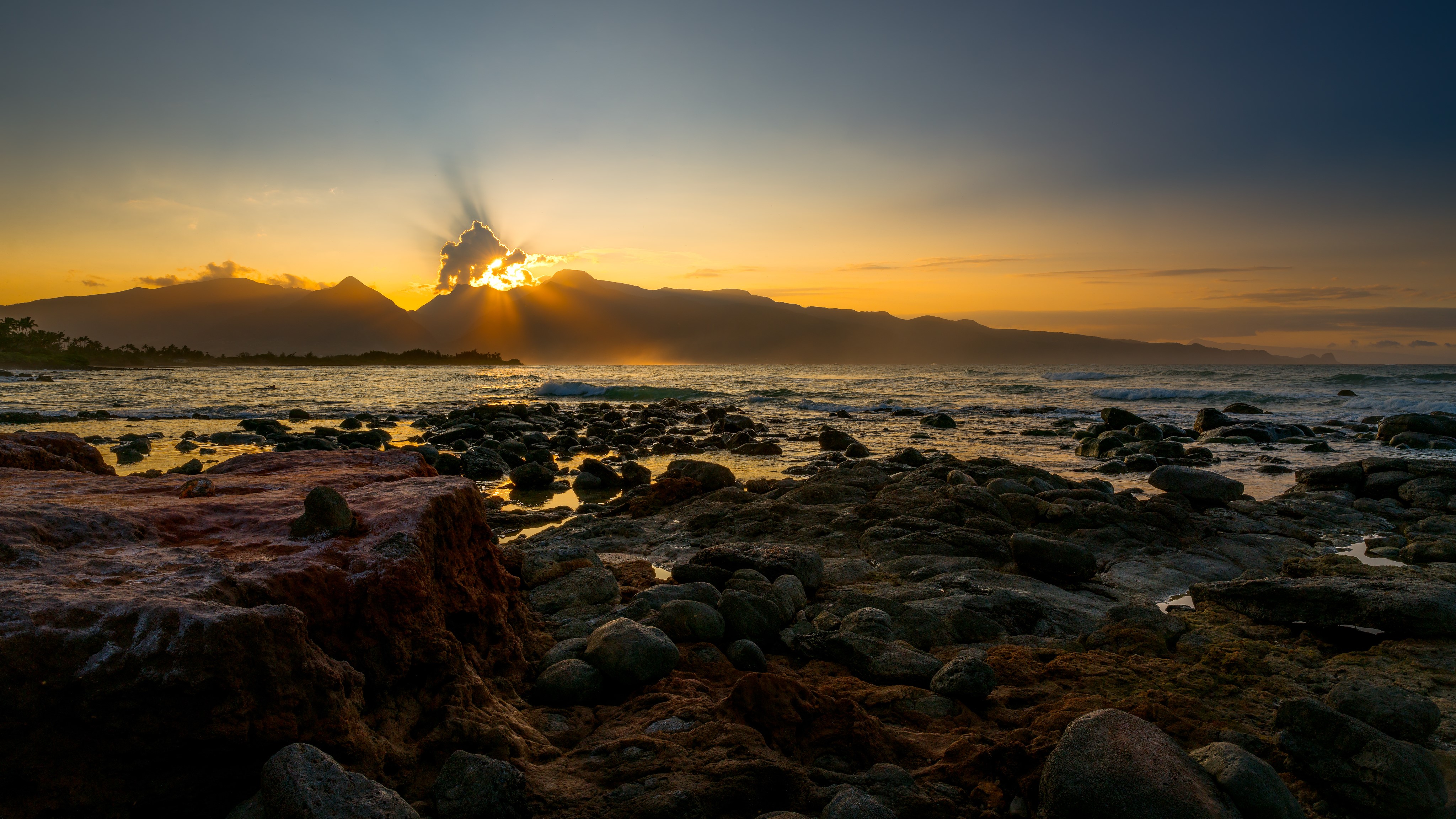 coast, landscape, sunset, nature, hd, 4k, HD Wallpaper