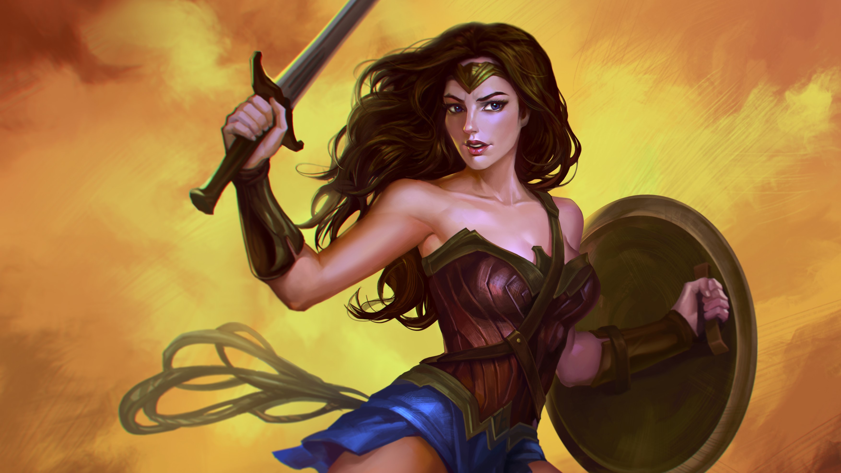 wonder woman, hd, 4k, superheroes, artist, artwork, deviantart, HD Wallpaper