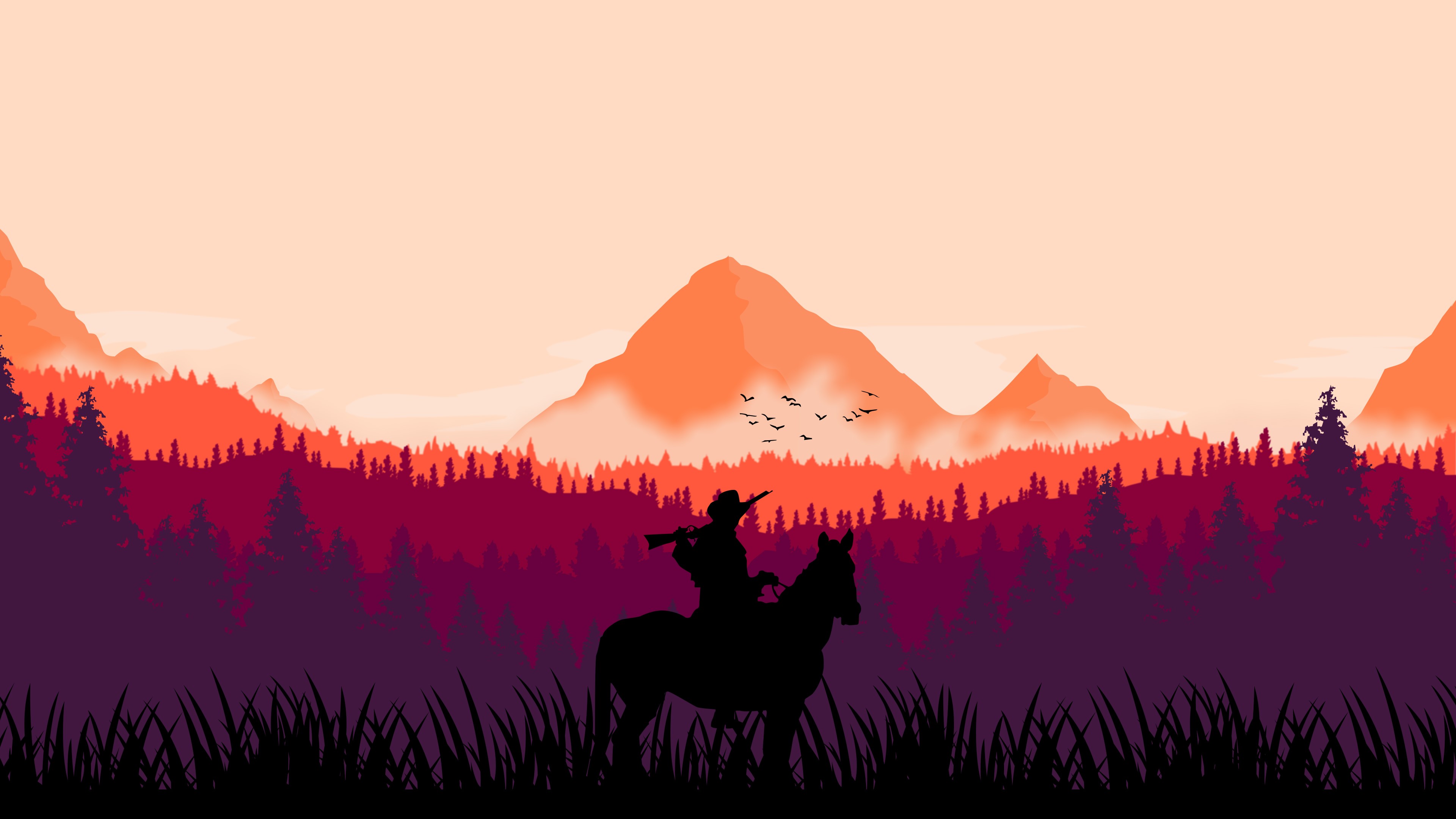 red dead redemption 2, 2018 games, games, ps games, deviantart, 4k, 5k, artist, artwork, digital art, hd, minimalism, minimalist, HD Wallpaper