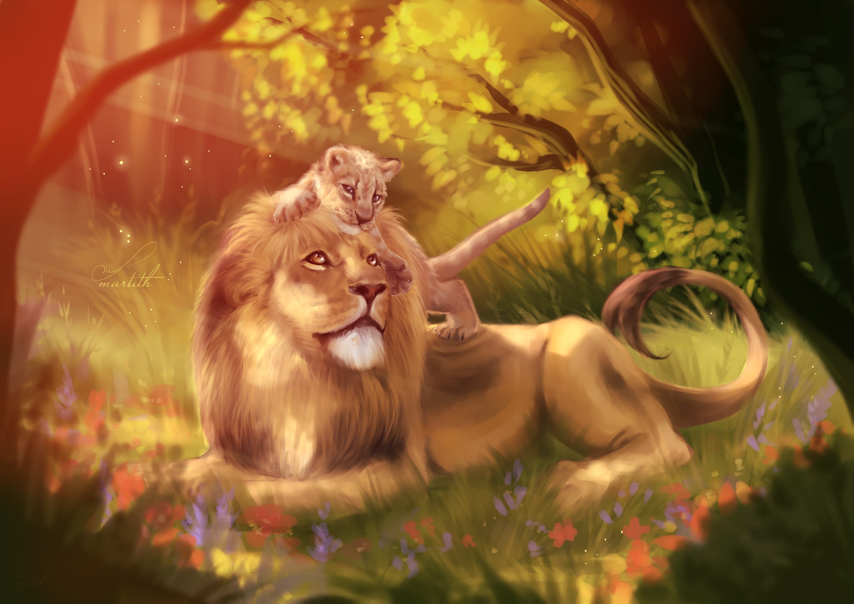 tiger, love, artist, artwork, digital art, hd, deviantart, HD Wallpaper