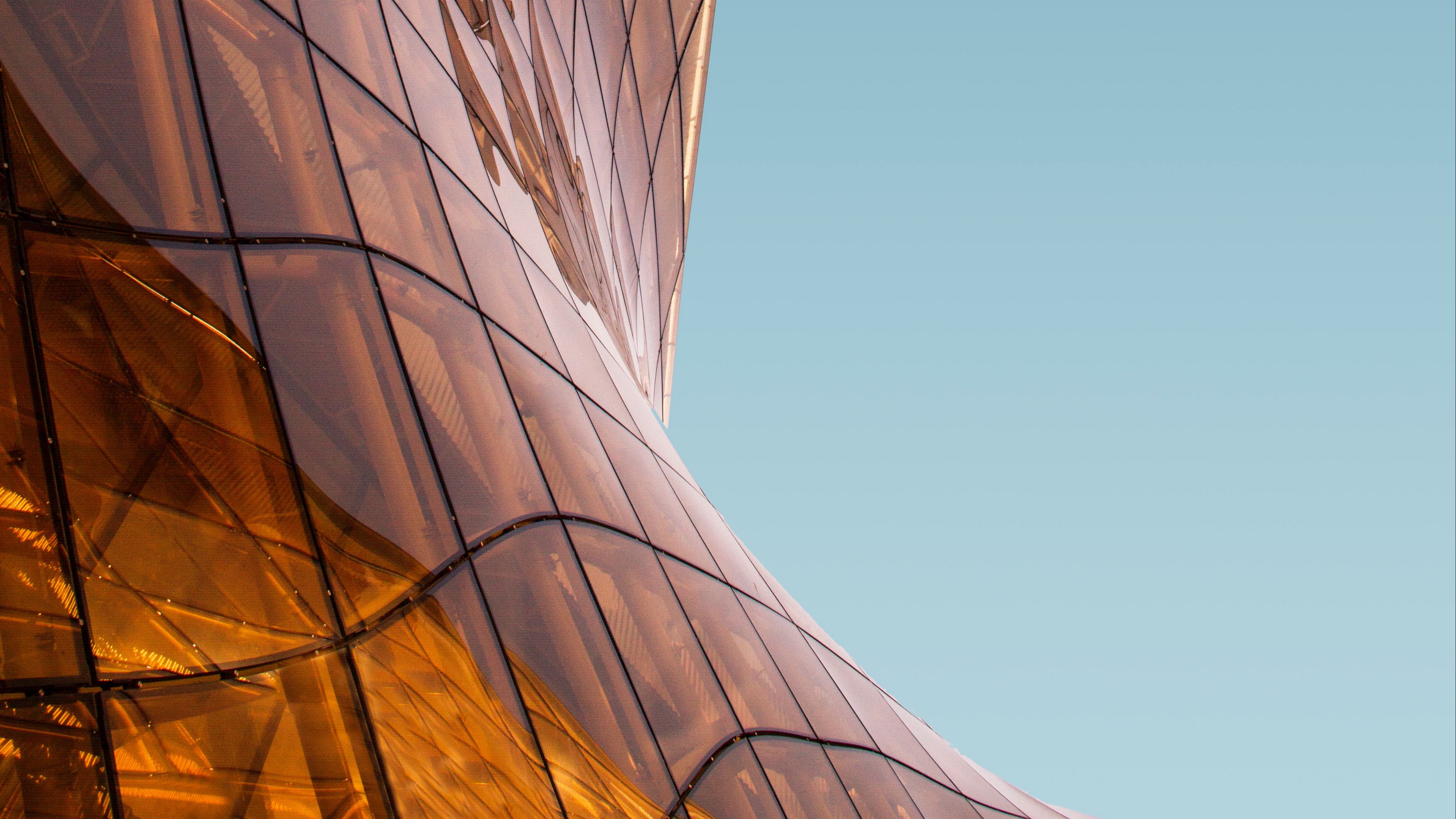 building, facade, architecture, glass, minimalism, 4k, HD Wallpaper