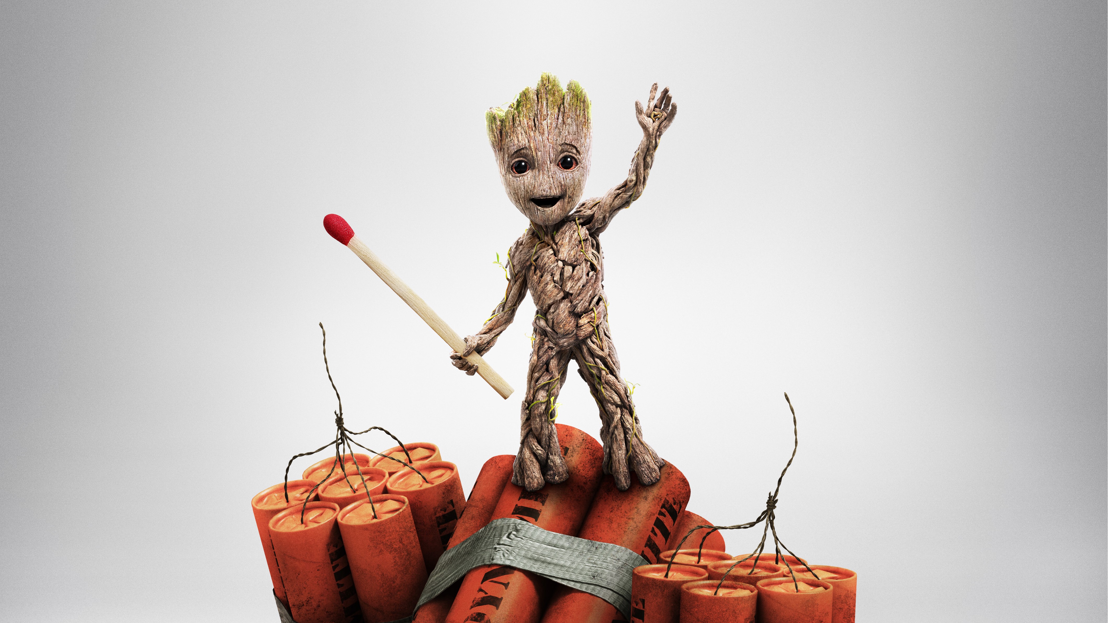 baby groot, hd, 4k, superheroes, HD Wallpaper