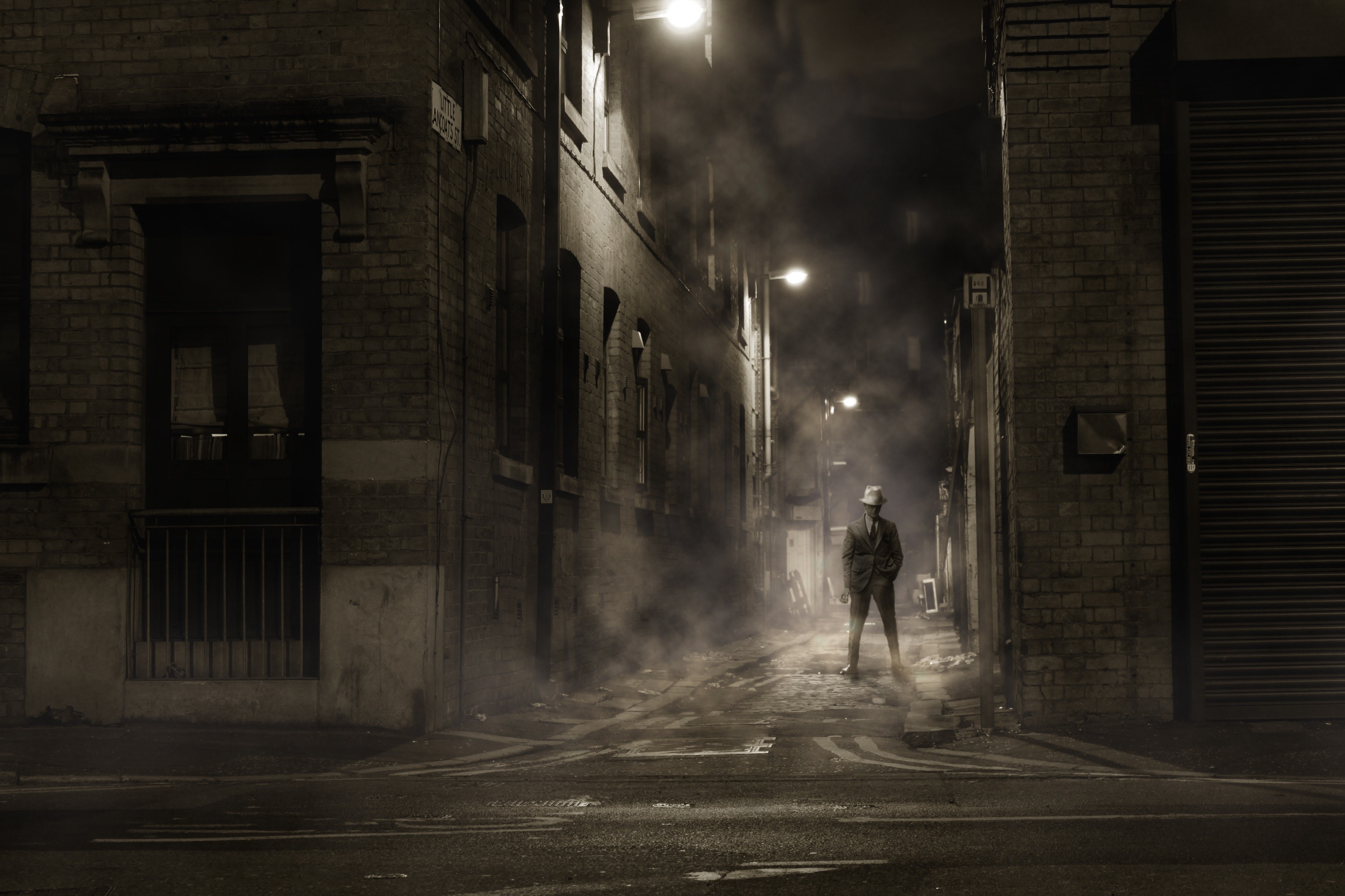 person, man, photography, hd, 4k, 5k, hat, smoke, monochrome, black and white, HD Wallpaper