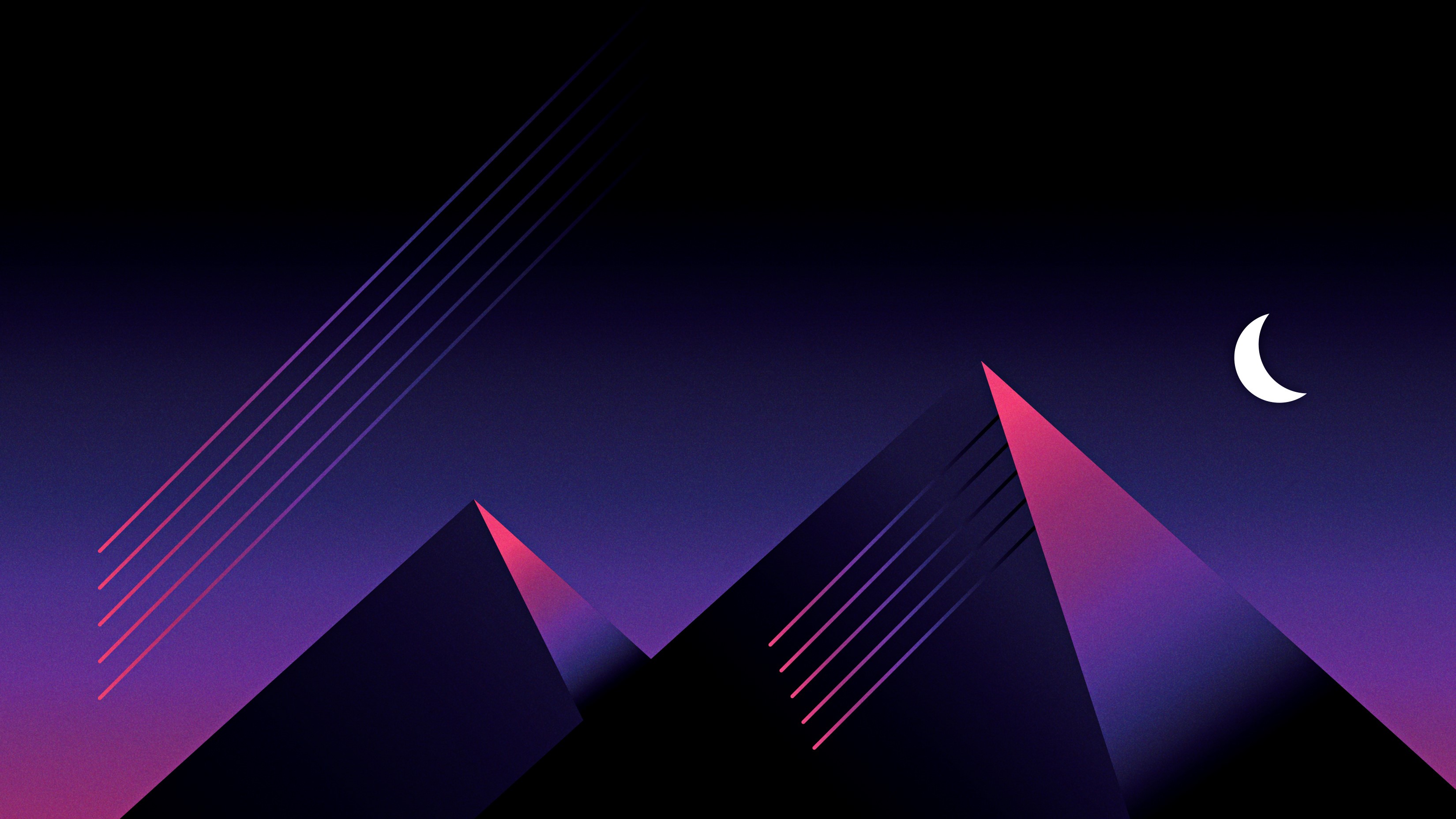 retrowave, mountains, night, artist, artwork, digital art, hd, 4k, HD Wallpaper