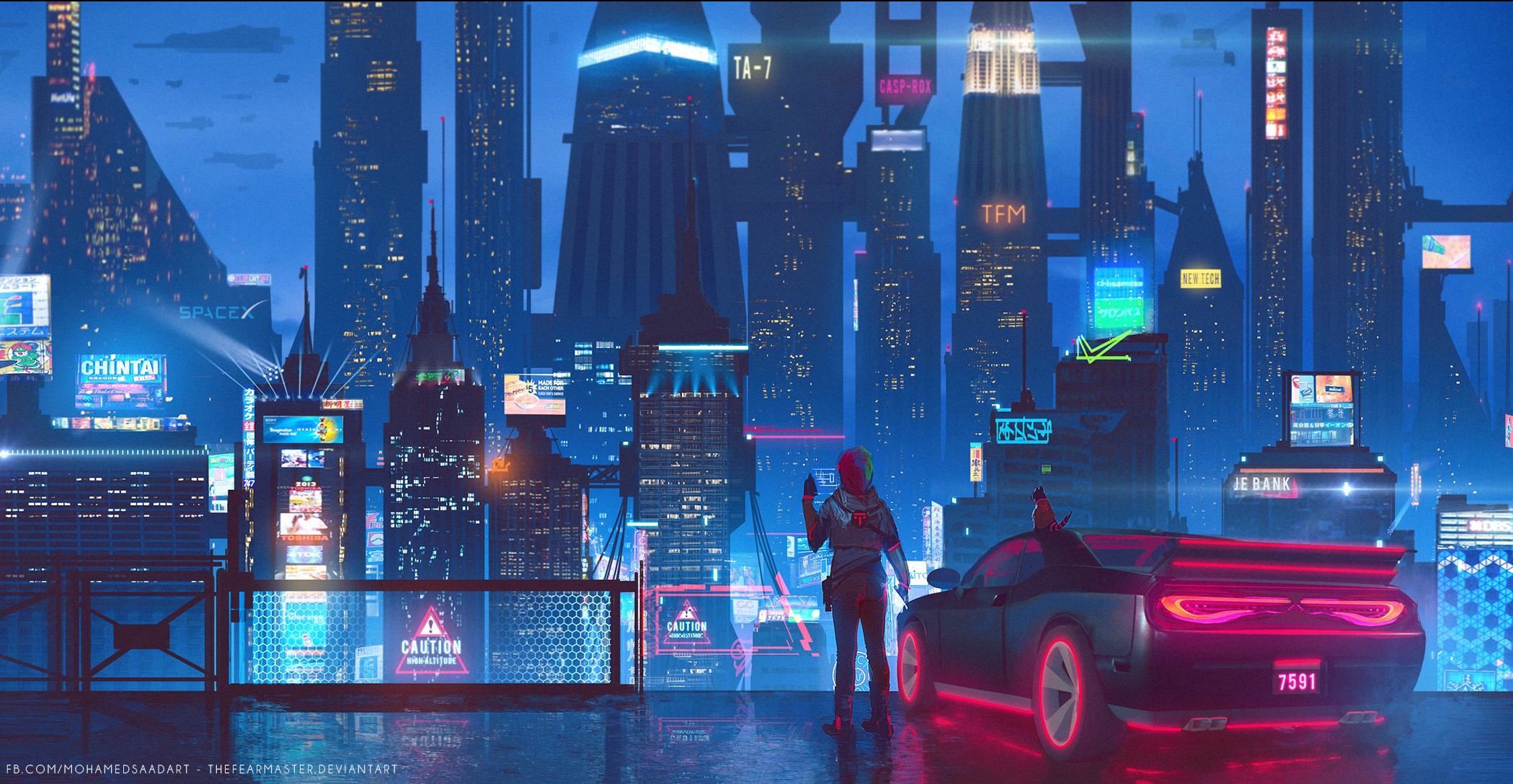 cyberpunk, city, artist, artwork, digital art, hd, deviantart, HD Wallpaper