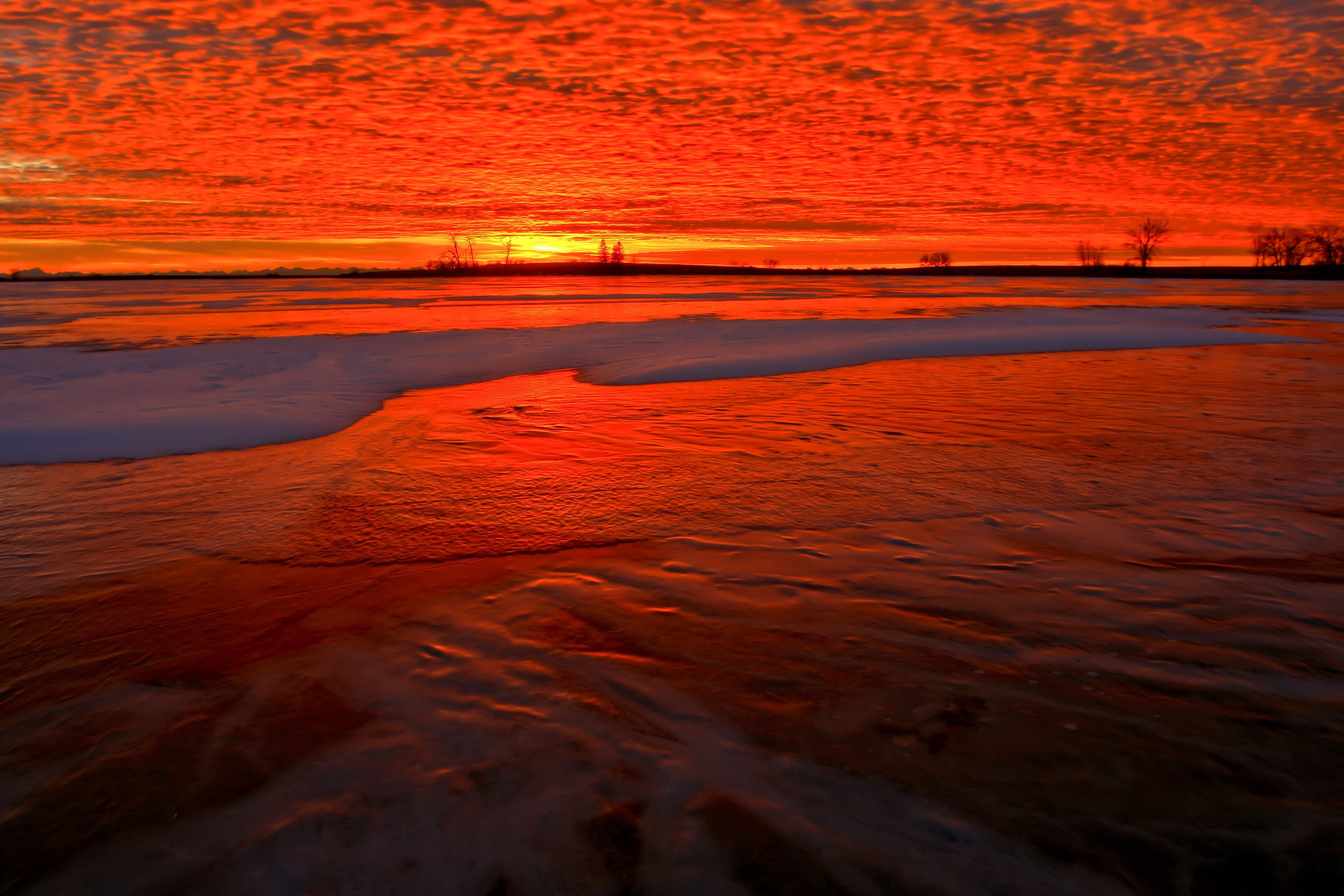 red, dark, sunset, hd, 4k, HD Wallpaper