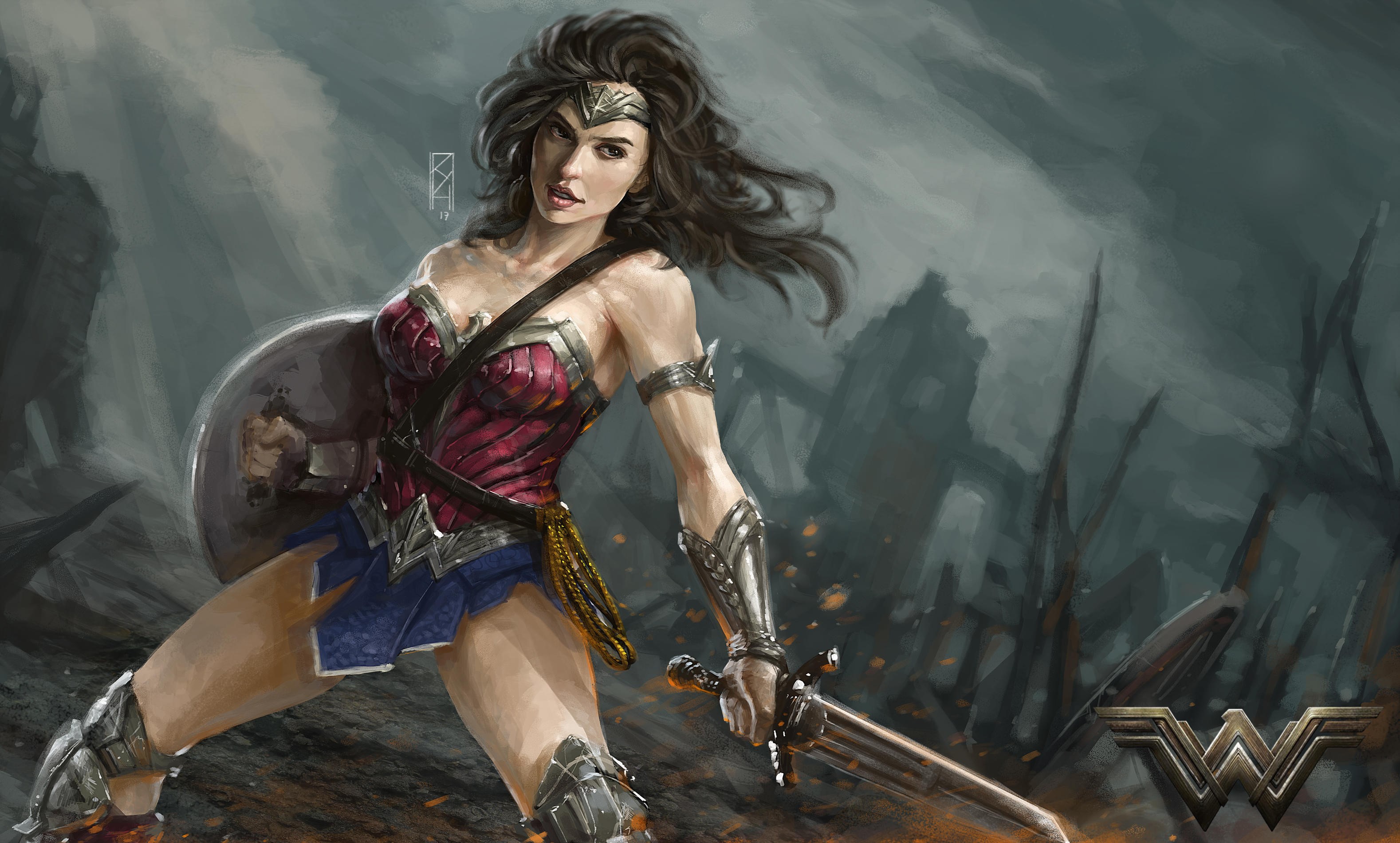 wonder woman, hd, 4k, superheroes, artist, artwork, deviantart, HD Wallpaper