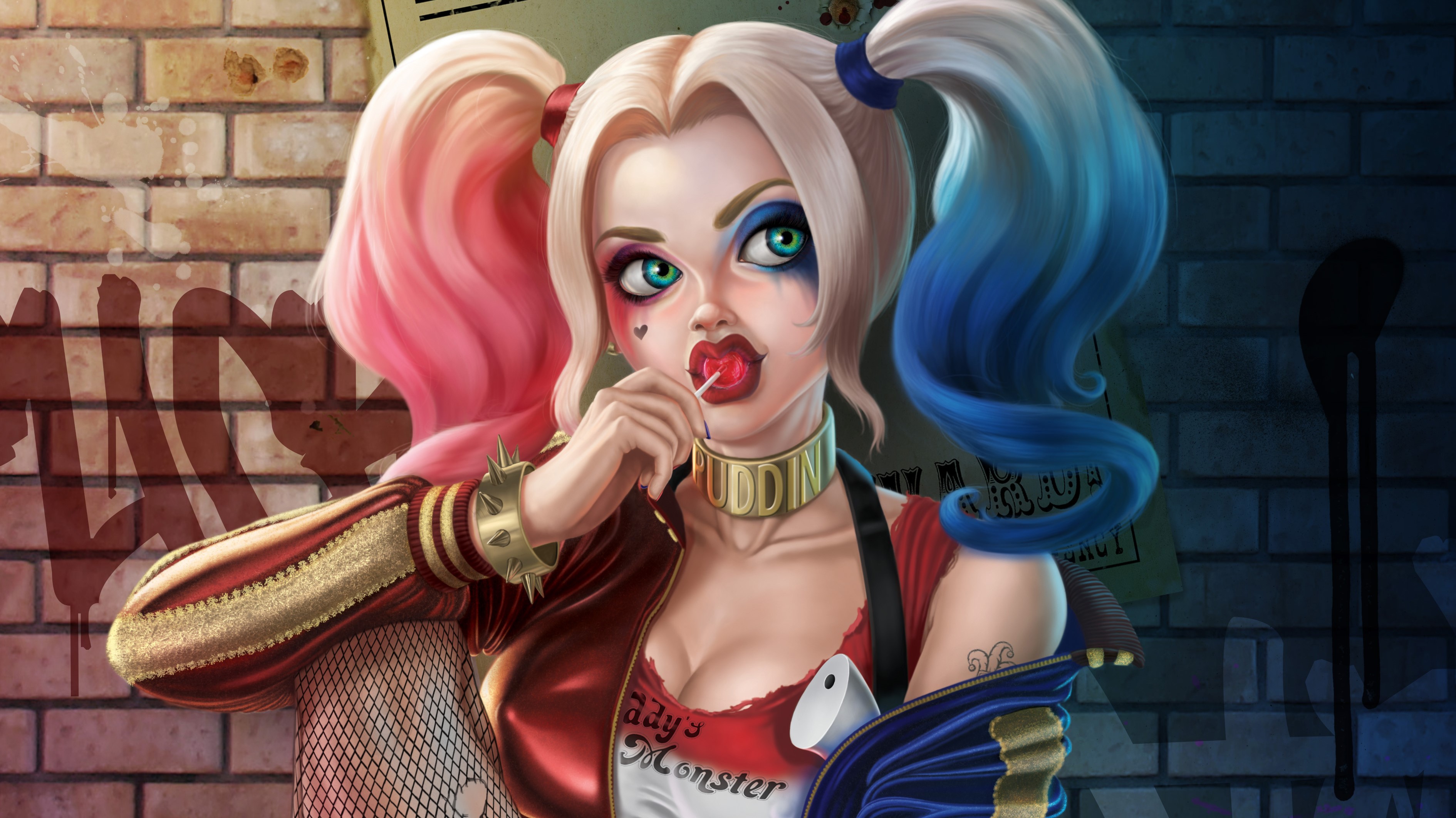 harley quinn, artwork, hd, superheroes, 4k, behance, HD Wallpaper