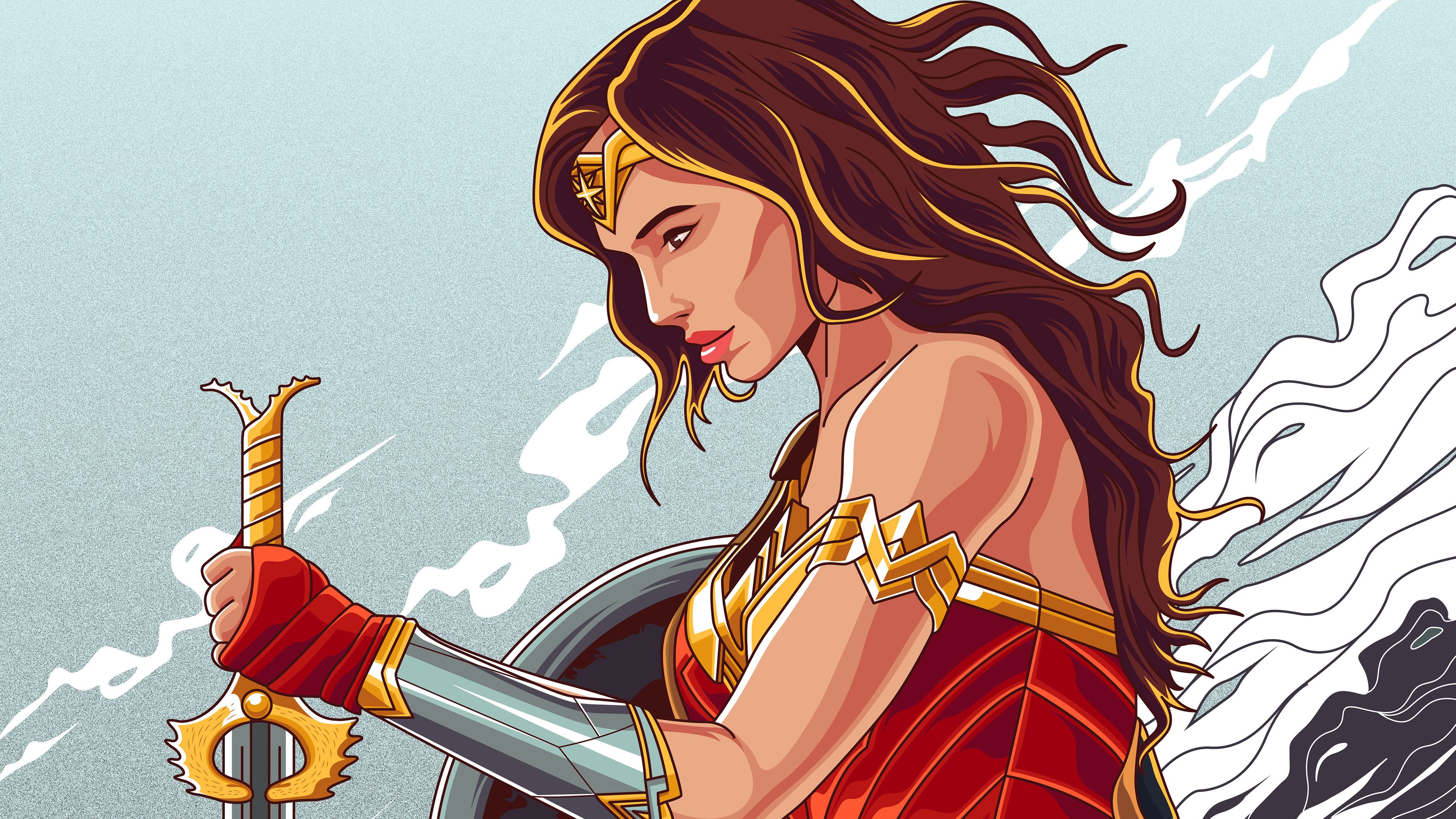 wonder woman, hd, 4k, artwork, digital art, superheroes, behance, HD Wallpaper