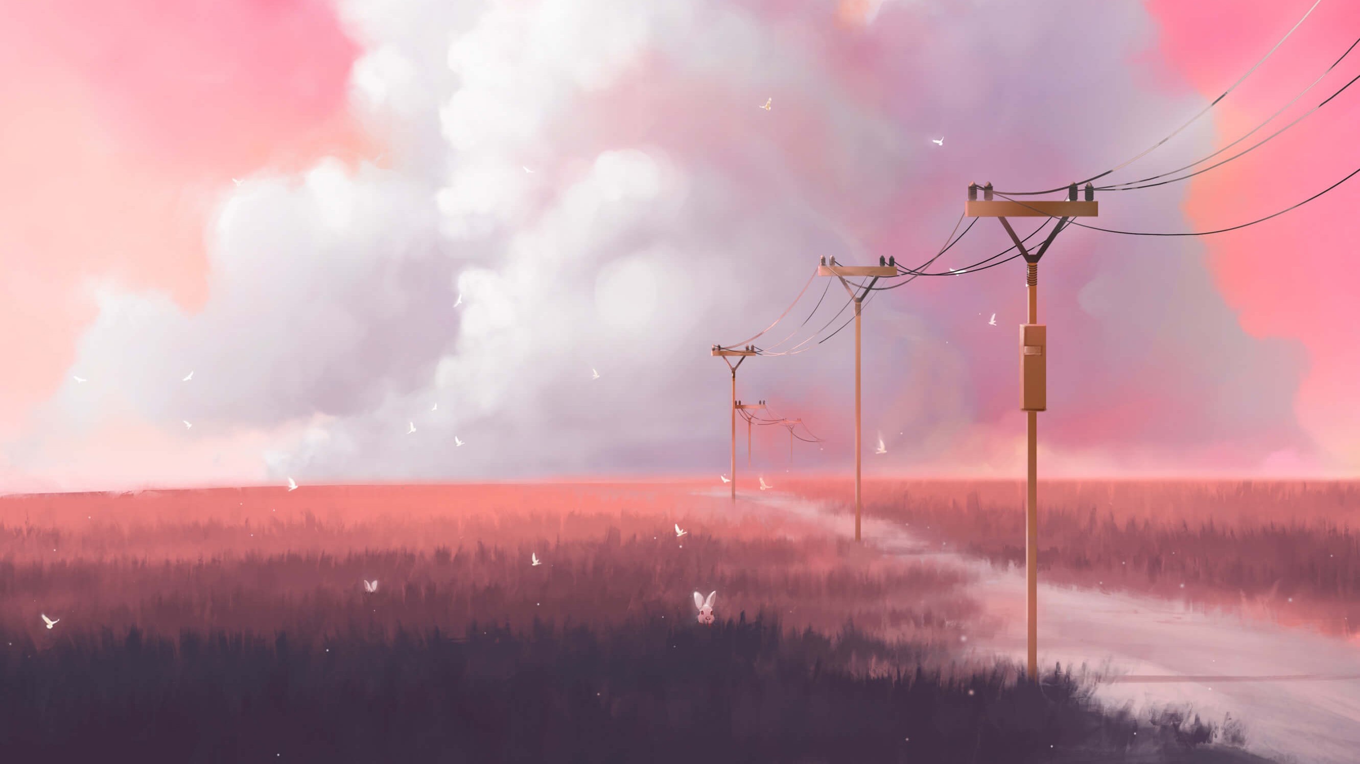 artist, artwork, digital art, hd, pink, HD Wallpaper